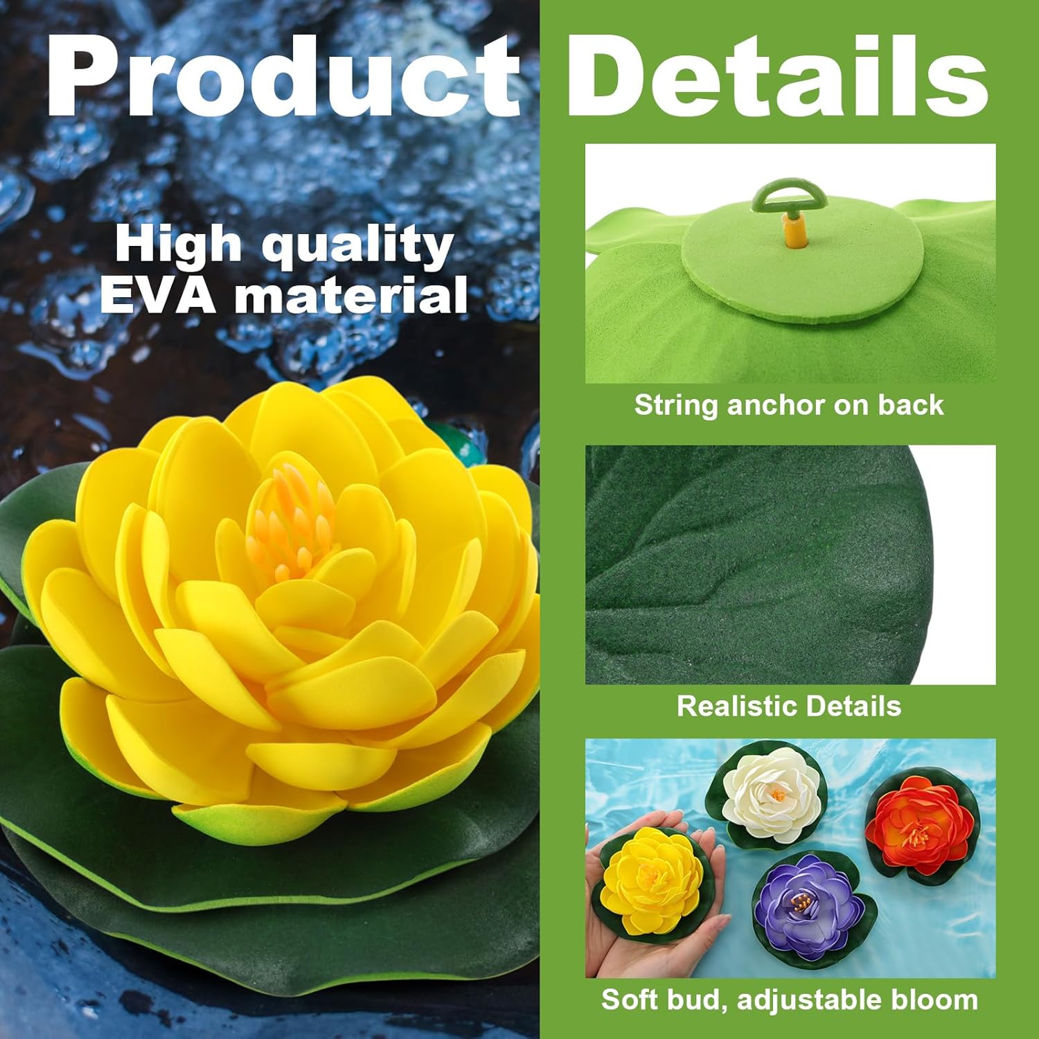 32pcs Diwali Lotus Flower Decor Artificial Floating Lotus Flowers with Lily Pads - Return Gifts for Pooja, Diwali Pooja Bulk Indian Decor Return Gifts, Floating Water Fountain(Multicolor)