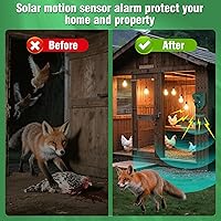 Vista 3 de ChunHee Alarma solar con sensor de movimiento para exteriores con sonido de alarma de ladridos de perro, grabación de soporte y volumen ajustable