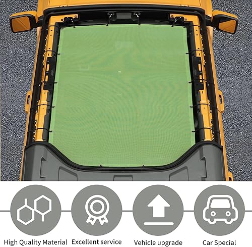Vista 39 de JeCar Parasol de malla para el techo del bikini de longitud completa, accesorios exteriores para Ford Bronco de 4 puertas 2021 2022, color negro