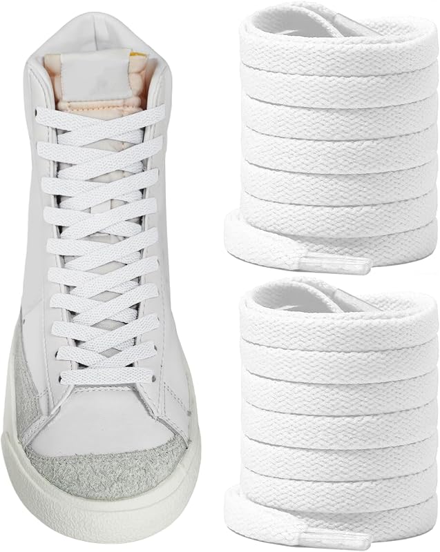 UamGlsob Shoe Laces for Nike Blazer Mid 77 Vintage, Low 77 Sneakers | 5/16"(8mm), Flat Polyester Shoe Strings, Athletic Shoelaces Replacement for High Top, Low Top Retro Sneakers