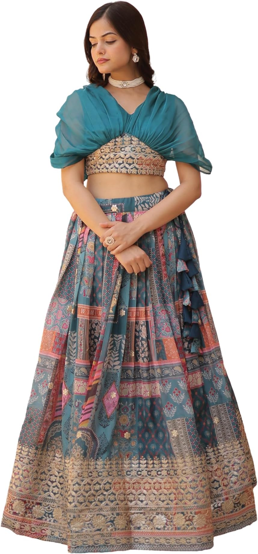 New Indian desaign Ready to Wear Bollywood Bridal-Wedding Style Lehenga Choli for Indian Women's With Stichhed Blouse