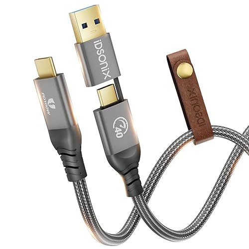 Cable Thunderbolt 4 [certificación USB-IF] iDsonix 2 en 1 USB 4.0 Cable [3.3 pies] con transferencia de datos de 40 Gbps, pantalla dual 4K de 8K a disponible en Yaxa Colombia