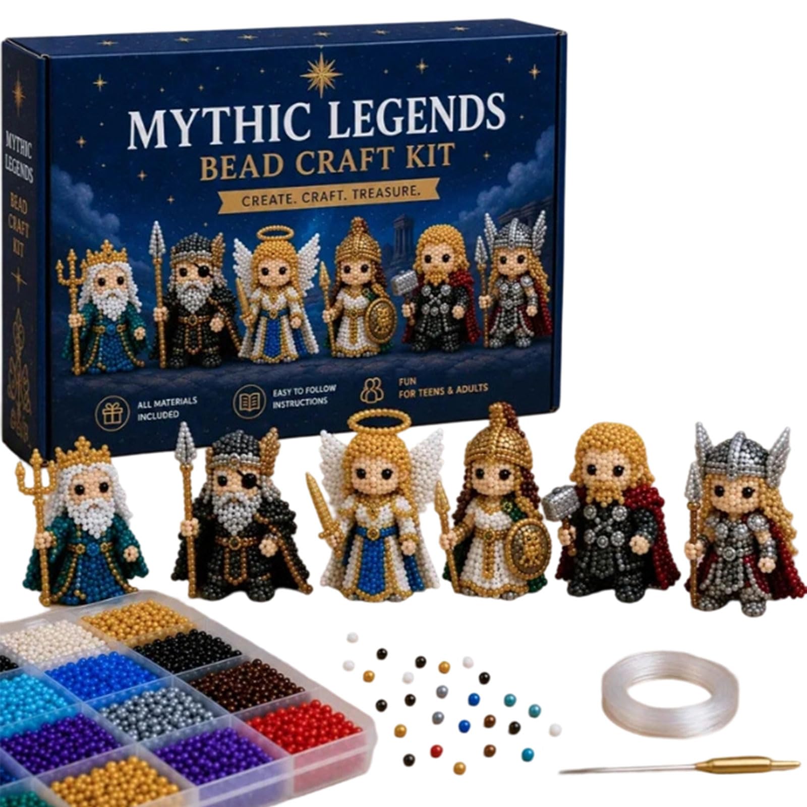 Tfaoys Myths And Legends Creative Animal Beads Craft Set With Assorted Colors And Shapes Family Entertainment Craft Beads For Babies Family Fun And Home Decor Party Decoration