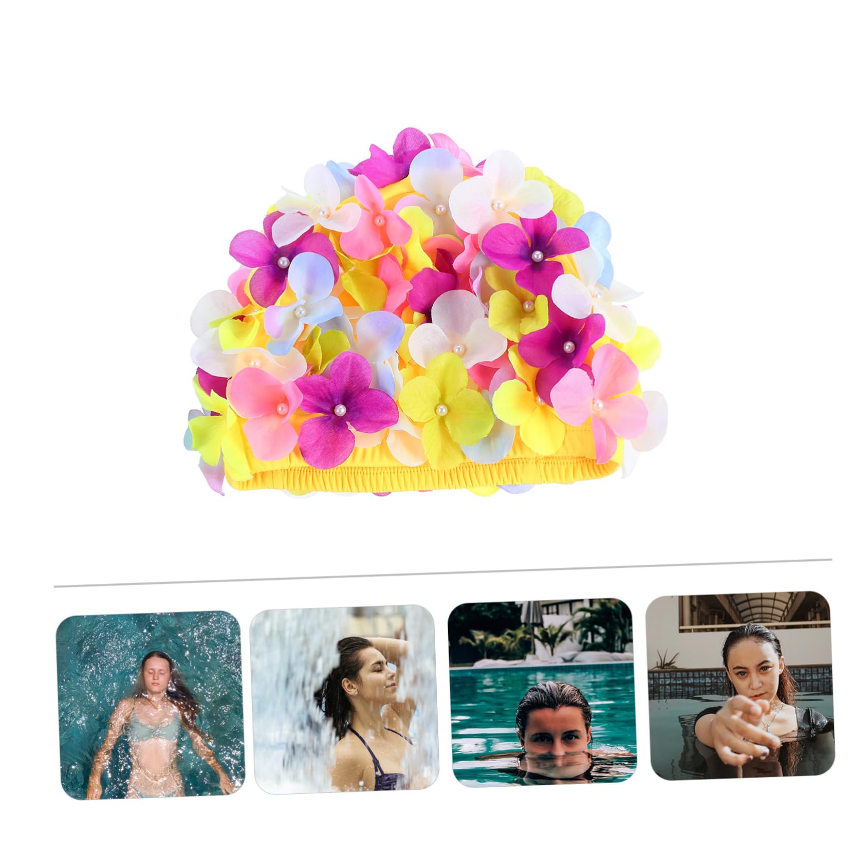 BESPORTBLE 6pièces Bonnet De Bain Floral Respirant Et Élégant Chapeau De Natation Cheveux Et Design Pratique
