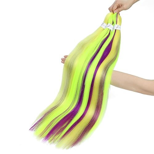 Miniatura 5 de Extensiones de cabello trenzado preestirado colorido, 3 colores, mezcla de cabello trenzado de 26 pulgadas, 3 paquetes de 3 paquetes de cabello