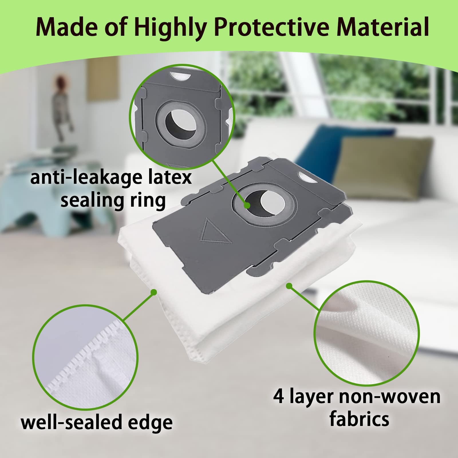 20 Pack Vacuum Bags Compatible With Irobot Roomba I & S & J Series, For Irobot