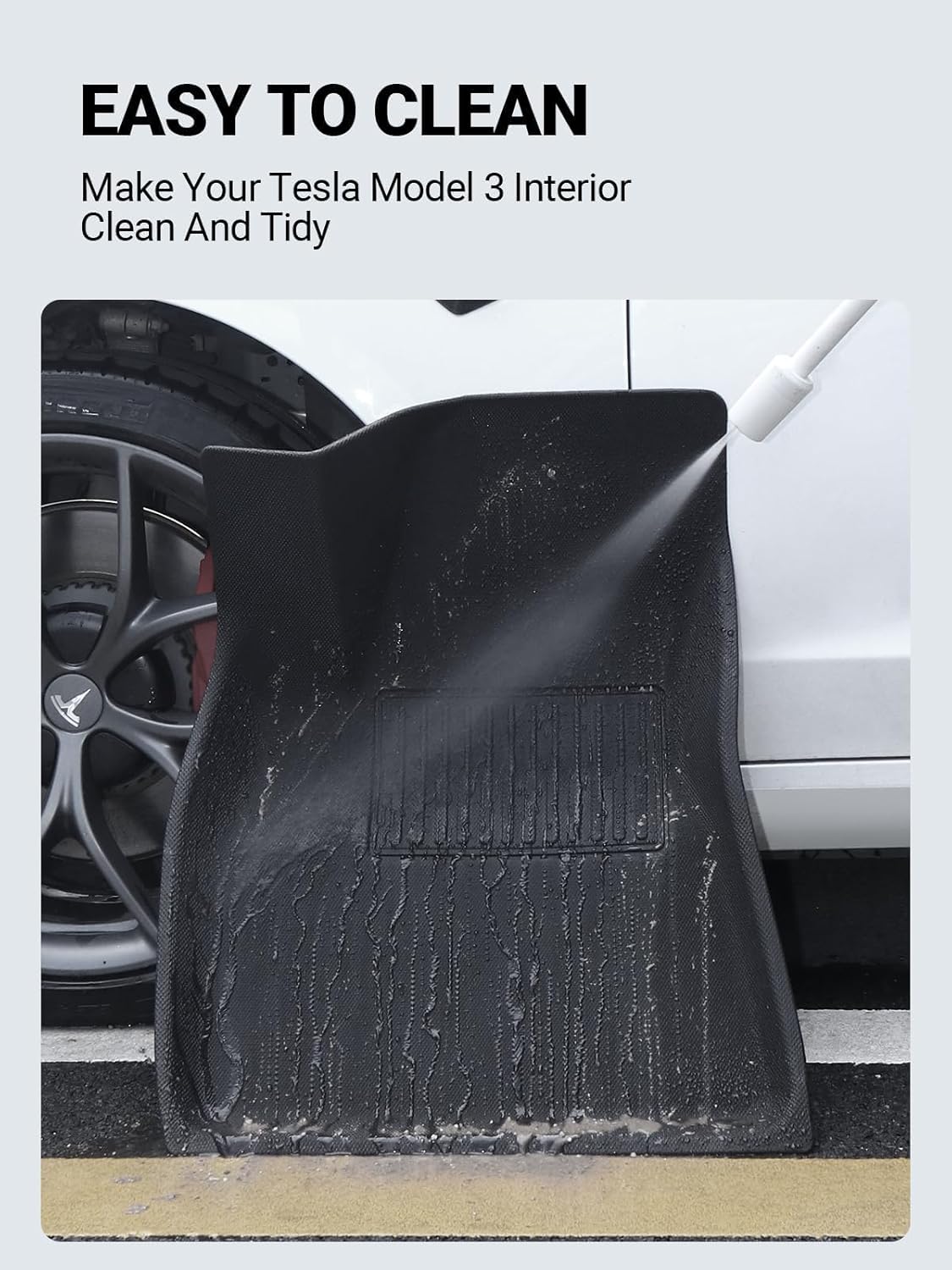 BASENOR 6PCS Floor Mats for Tesla Model 3 All-Weather Full Set Mats Anti-Slip Cargo Liner 3D Rear Cargo Tray Trunk Mat Car Mats Proprietary Design Custom Fit Model 3 Accessories 2021-2023