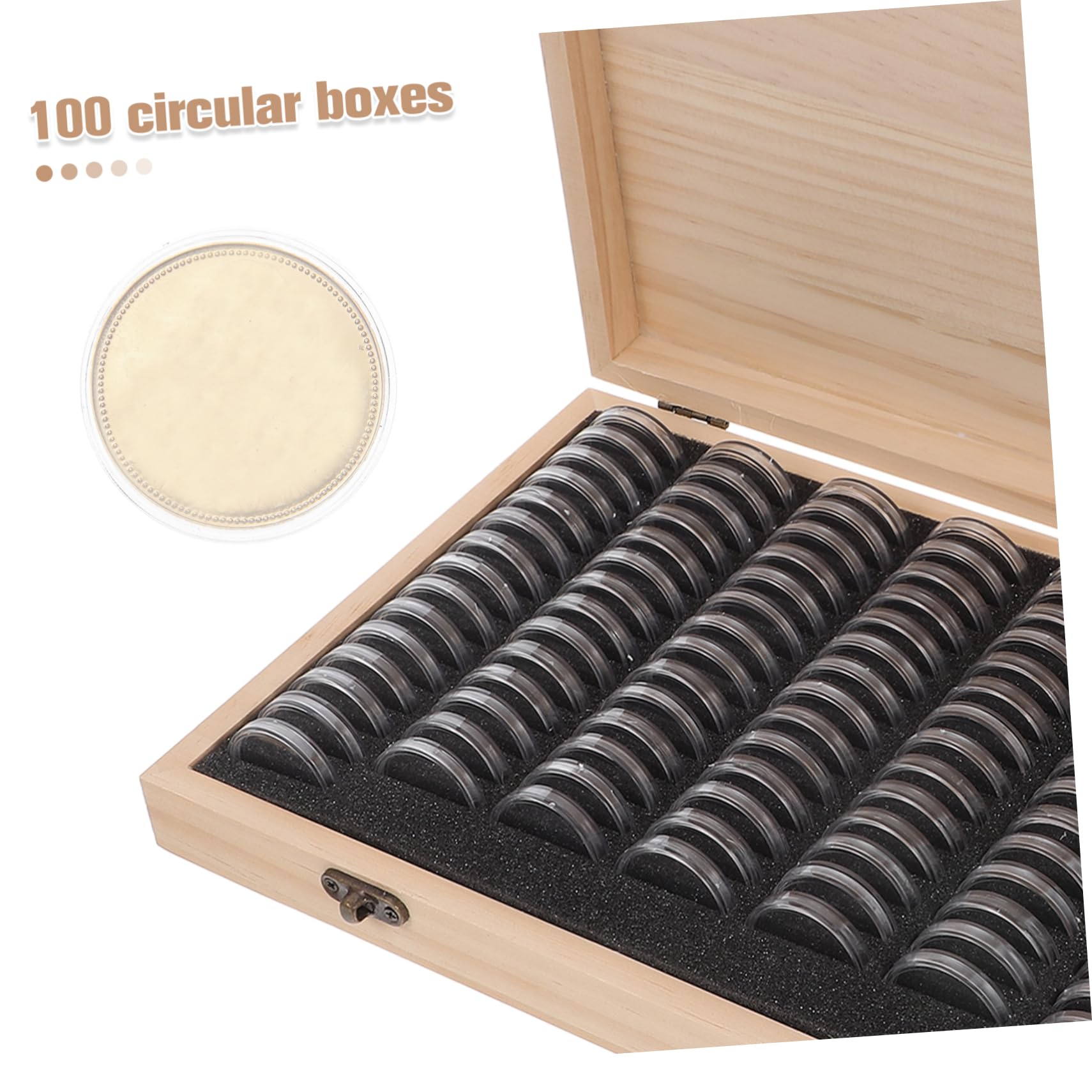 Angoily Caja De Almacenamiento De Monedas De Madera Estuche para Colección De Monedas Estantería