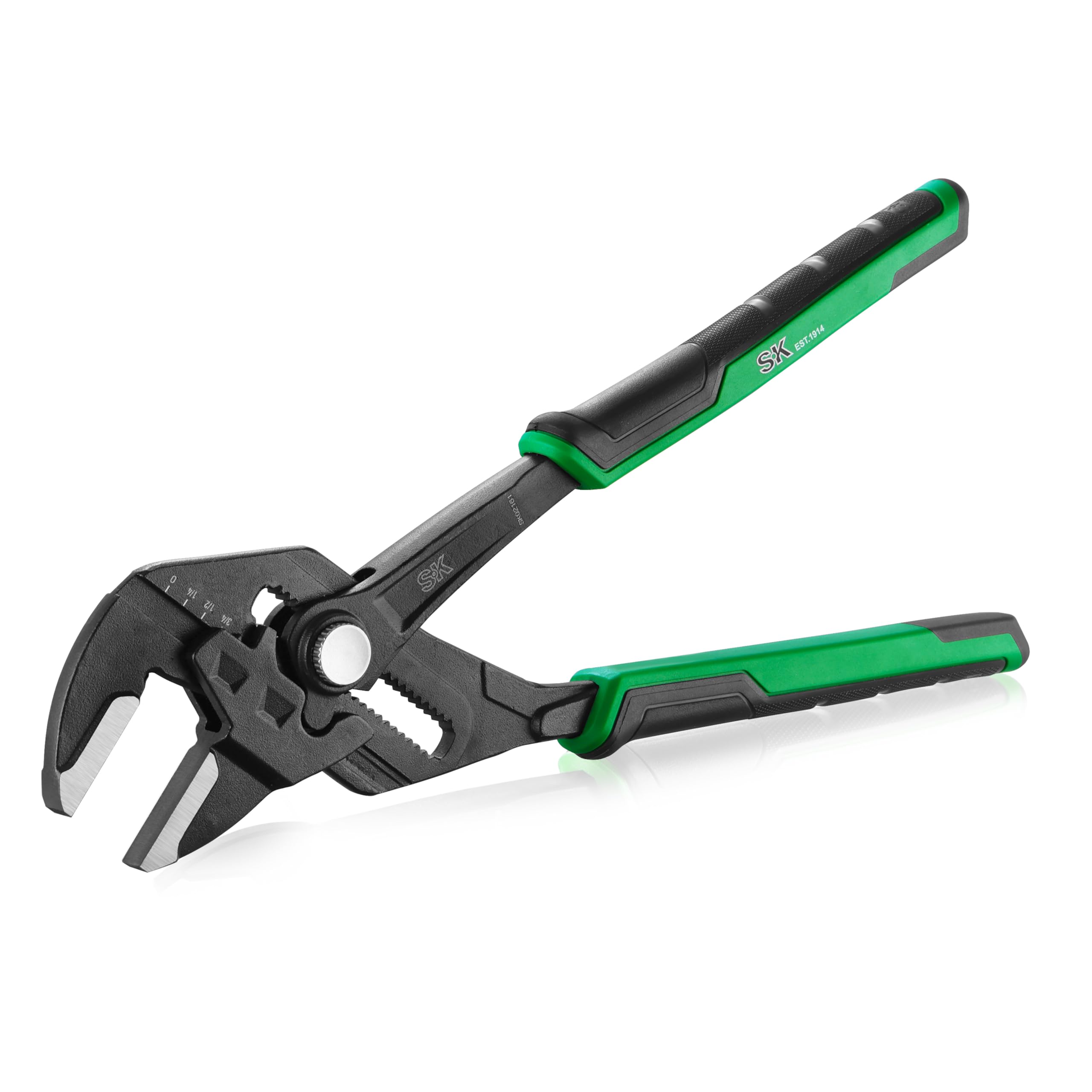 SK 12-Inch Pliers Wrench, Premium CR-V Construction, Smooth Parallel Jaws with Comfortable Grips