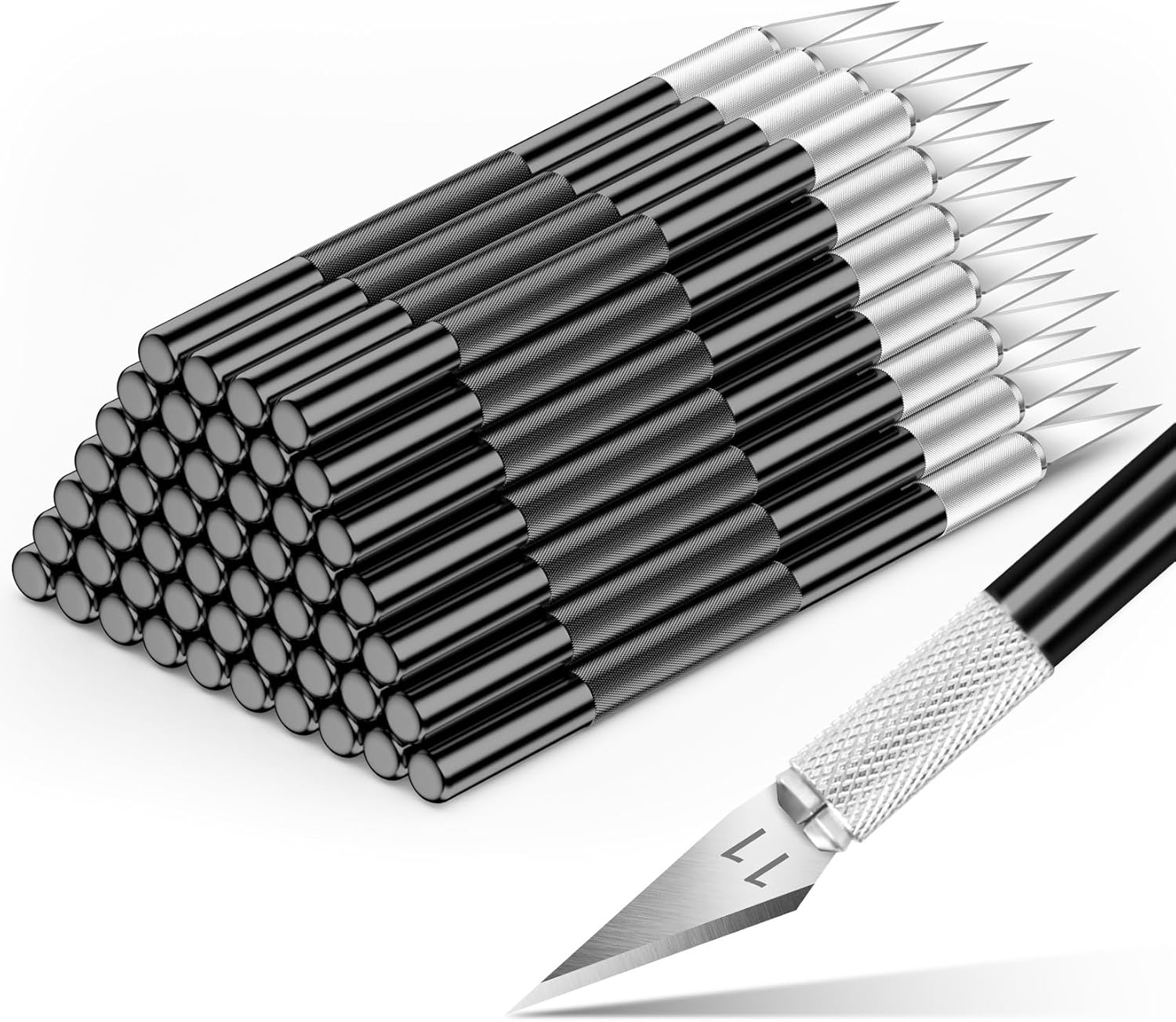 DIYSELF 50Piece Exacto Knife, Aluminum Alloy Handle