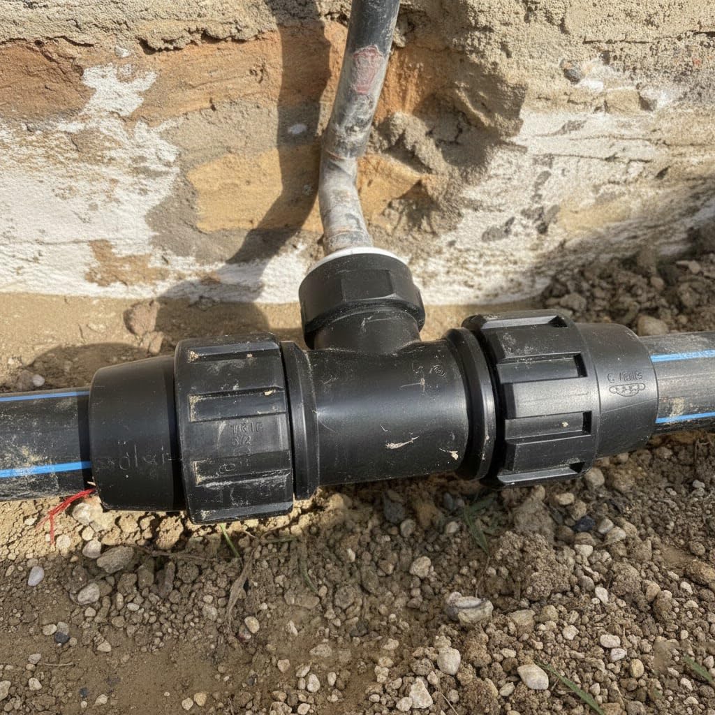 Suinga Pack 4 Te Polietileno 90mm x 3" hembra para Tuberia de polietileno 90 mm | Accesorio PE Aenor | Te riego y fontaneria, negro
