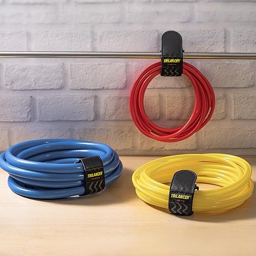 Miniatura 4 de Trilancer Correas elásticas de cincha con tiras antideslizantes, 12 x 2 pulgadas (paquete de 8) correas de gancho y bucle multiusos resistentes para