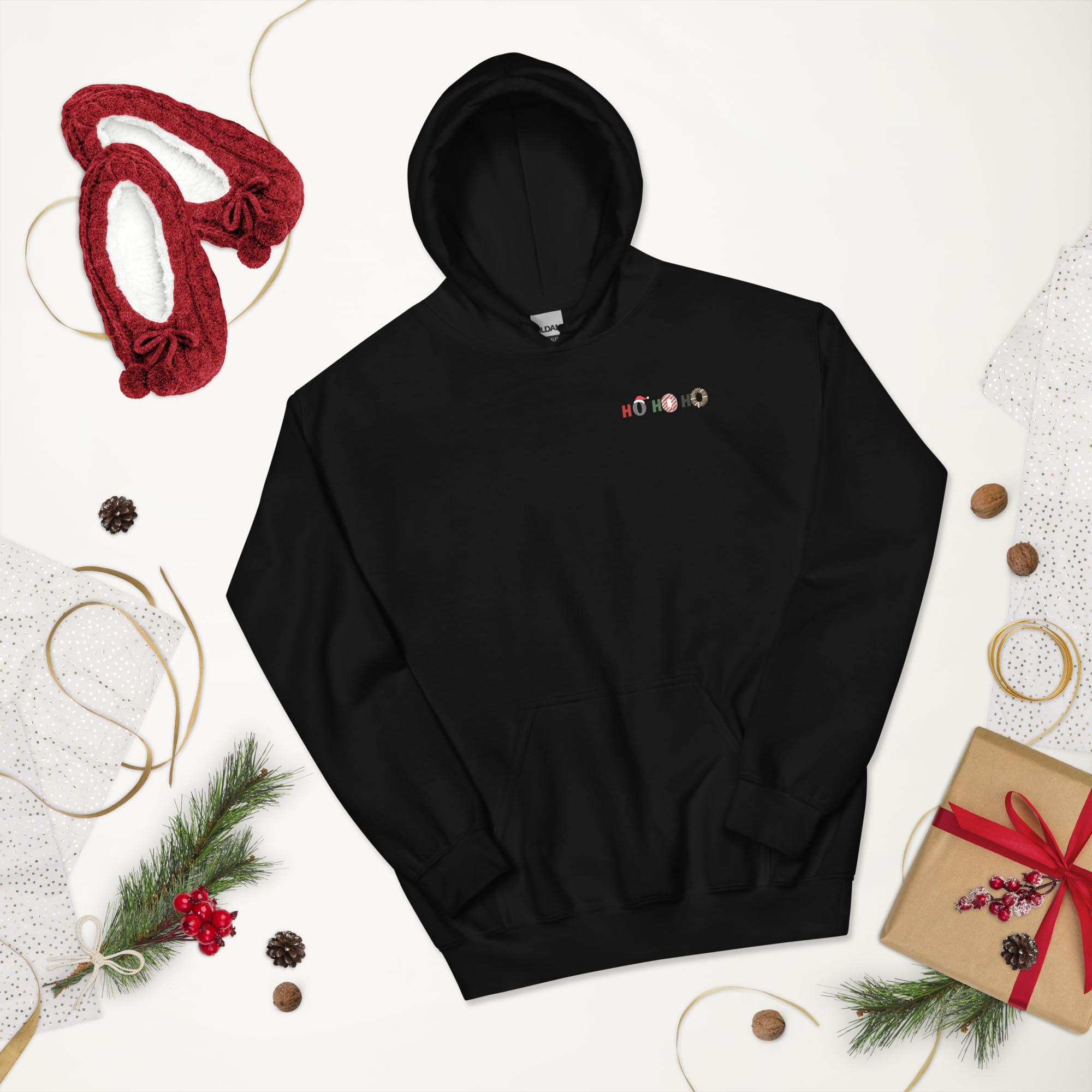 Felpa con cappuccio natalizia da uomo e donna, felpa natalizia, felpa hohoho, pullover hip-hop, calda e confortevole