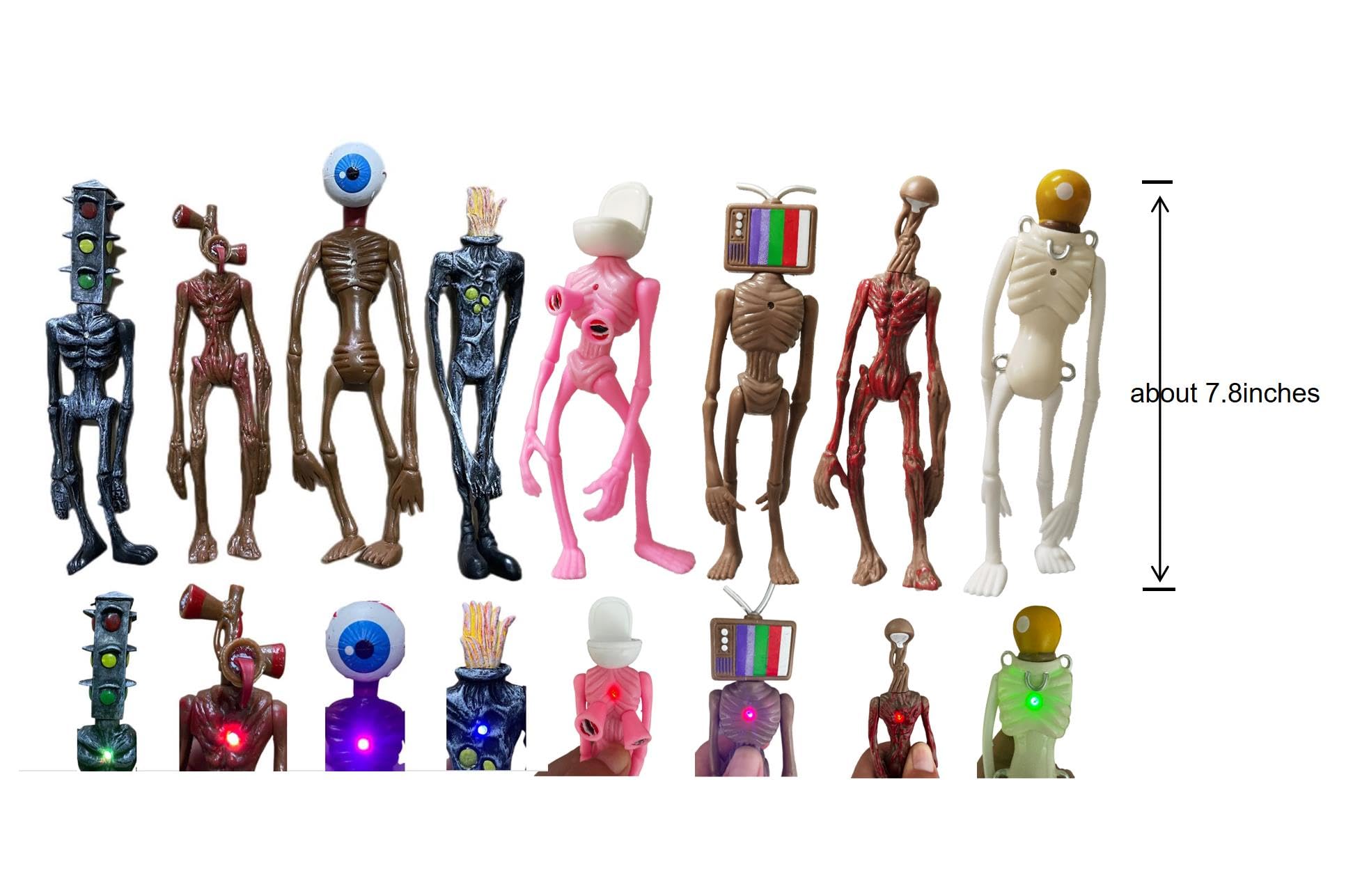 Amazon.com: POPRORE 8 PCS Siren Head Action Figure Monster