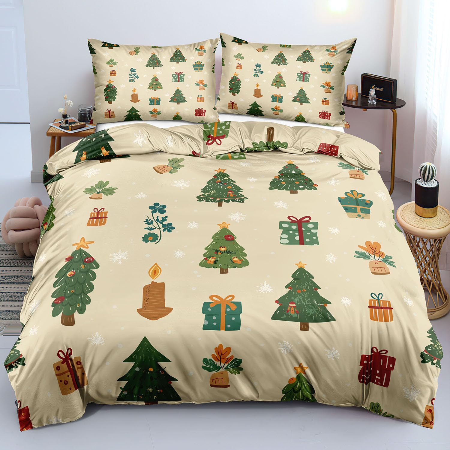 Housse de couette de Noël 260x240 pour s'endormir dans la magie des fêtes