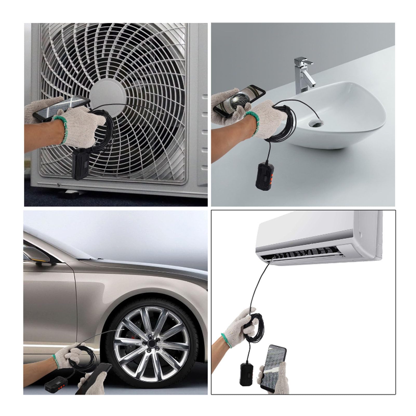 Flexibel Endoskop Kamera Wasserdicht IP67 Rohrkamera mit 3,6 mm Objektiv und Zusatzlicht (10 m / 32,8 Fuß)