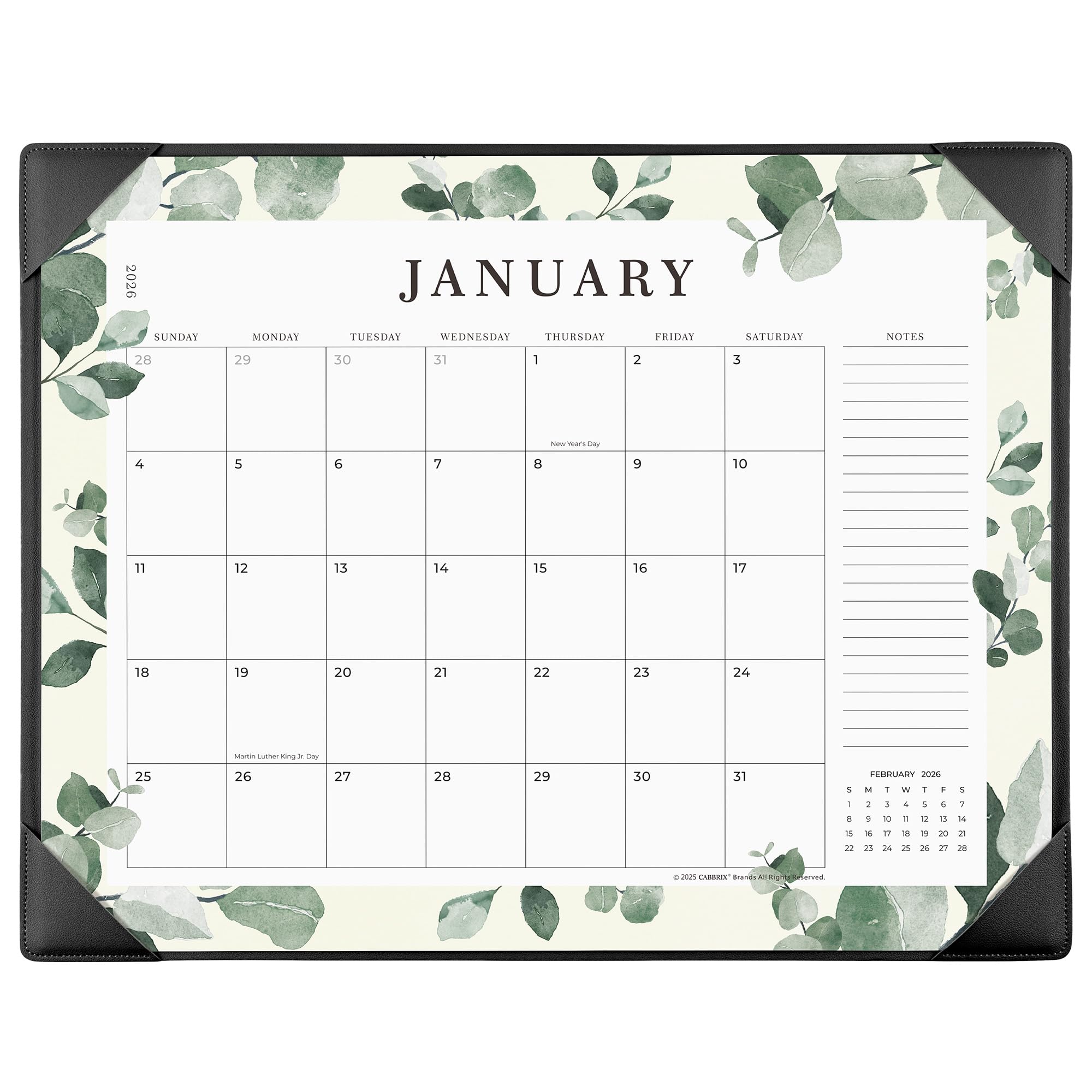 Cabbrix Desk Calendar 2026 with Desktop Mat, 21" x 16.5" Large Desk Calendar Covering January 2026 to December 2026, 12 Months Desktop Calendar for