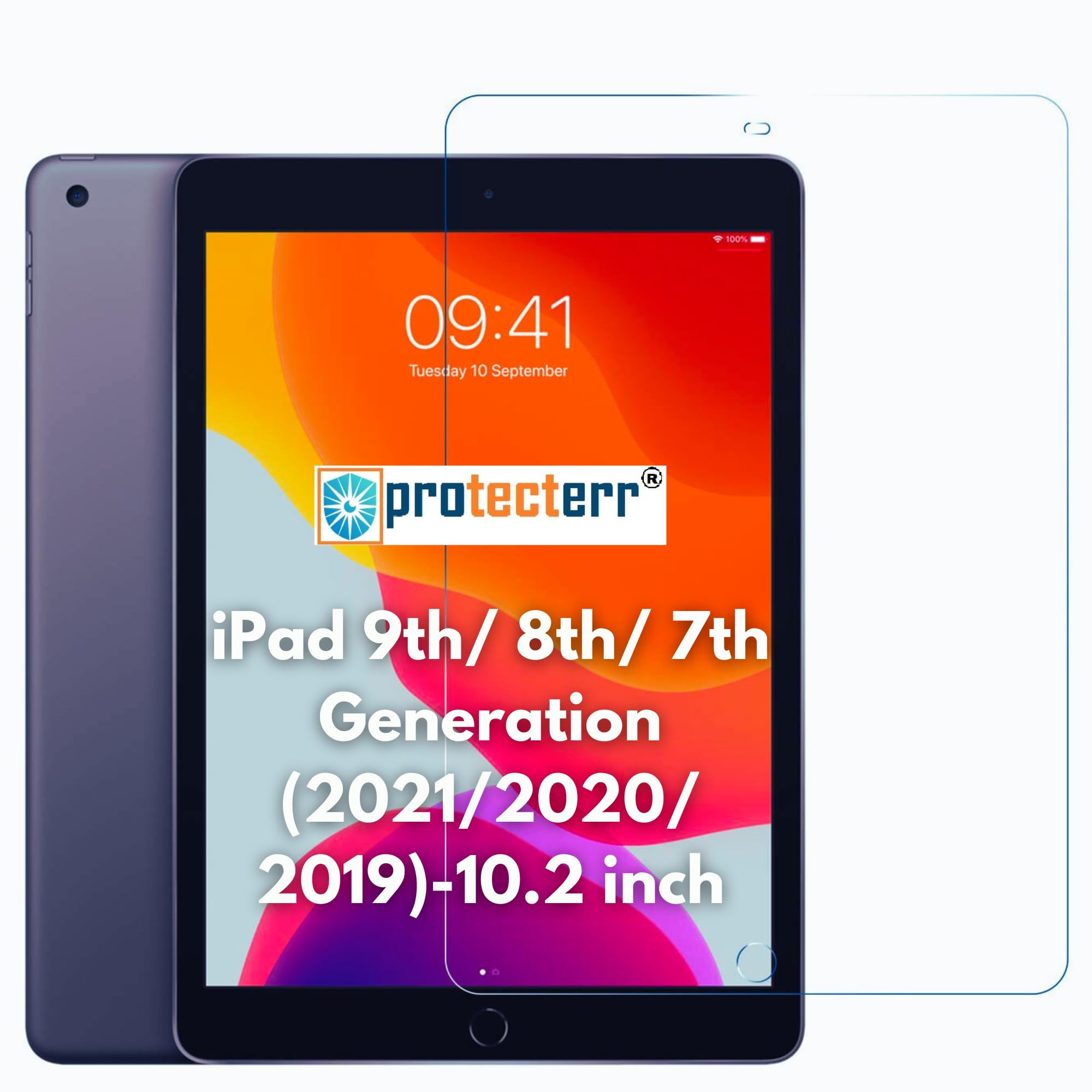 PROTECTERR Screen Protector Guard for Apple iPad 9th/8th/7th Generation (10.2 inch,2021/2020/2019) - Anti-Scratch, Smudge Proof, HD Clear, Bubble Free - Premium Protection (Not a Tempered Glass) (B0CH5DJS35) Amazon Price History, Amazon Price Tracker