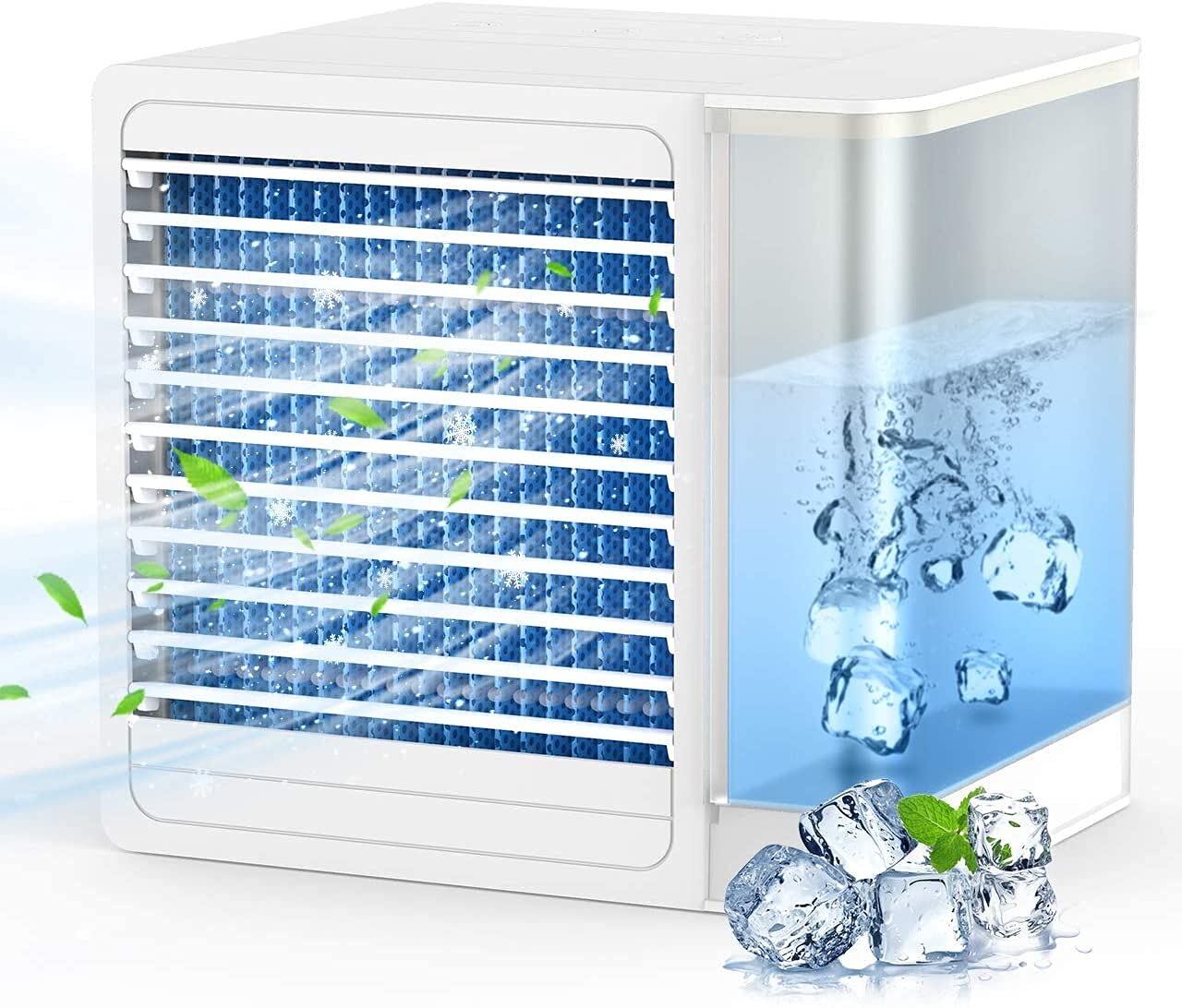 OCROUKI Portable Air Conditioners, Mini Air Conditioner for Personal with LED Night Light, Evaporative Air Cooler Fan with...