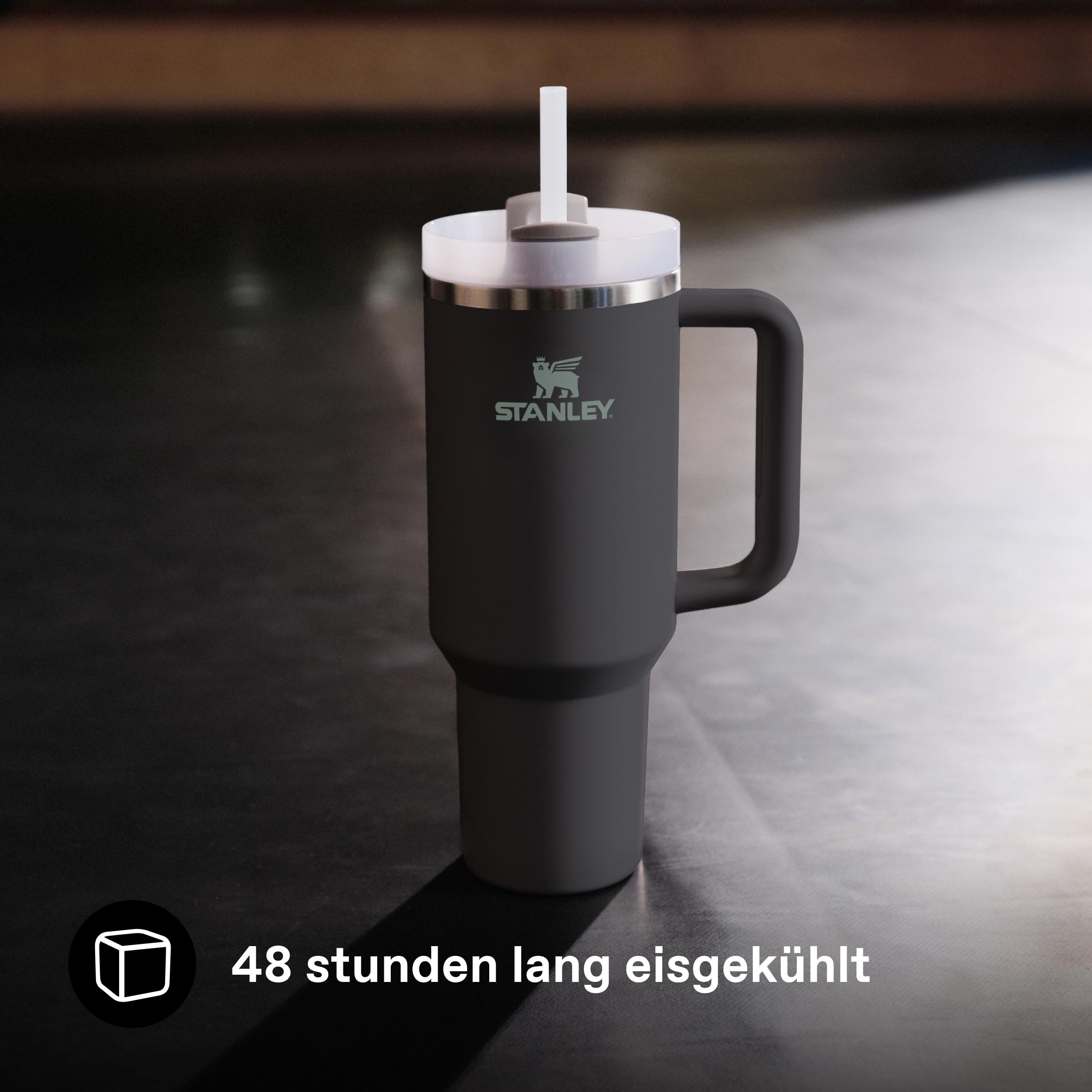 Stanley 1913 Quencher Mug Isotherme avec Paille 1.2L - Charcoal