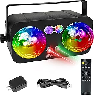 6 in 1 Discokugel Discolicht Partylicht Soundaktivierte LED, Buntes DJ-Stroboskoplicht für Innenräume, Tanzpartys, Geburtstage, Rave, Heimclub, Karaoke, Outdoor-Bühnenlichter