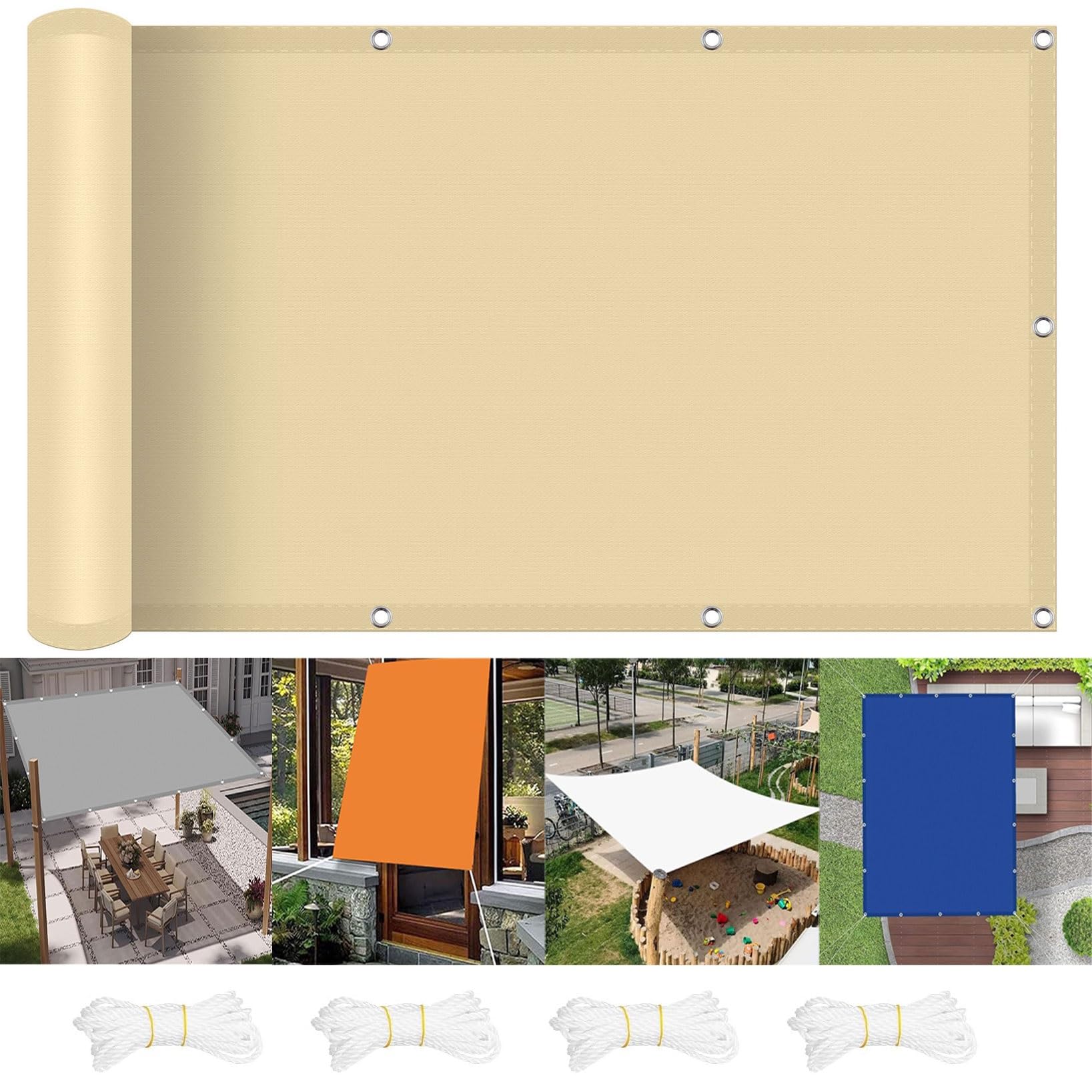 Voile d'ombrage contre la chaleur et le vis-à-vis de pergola 1x2.6m