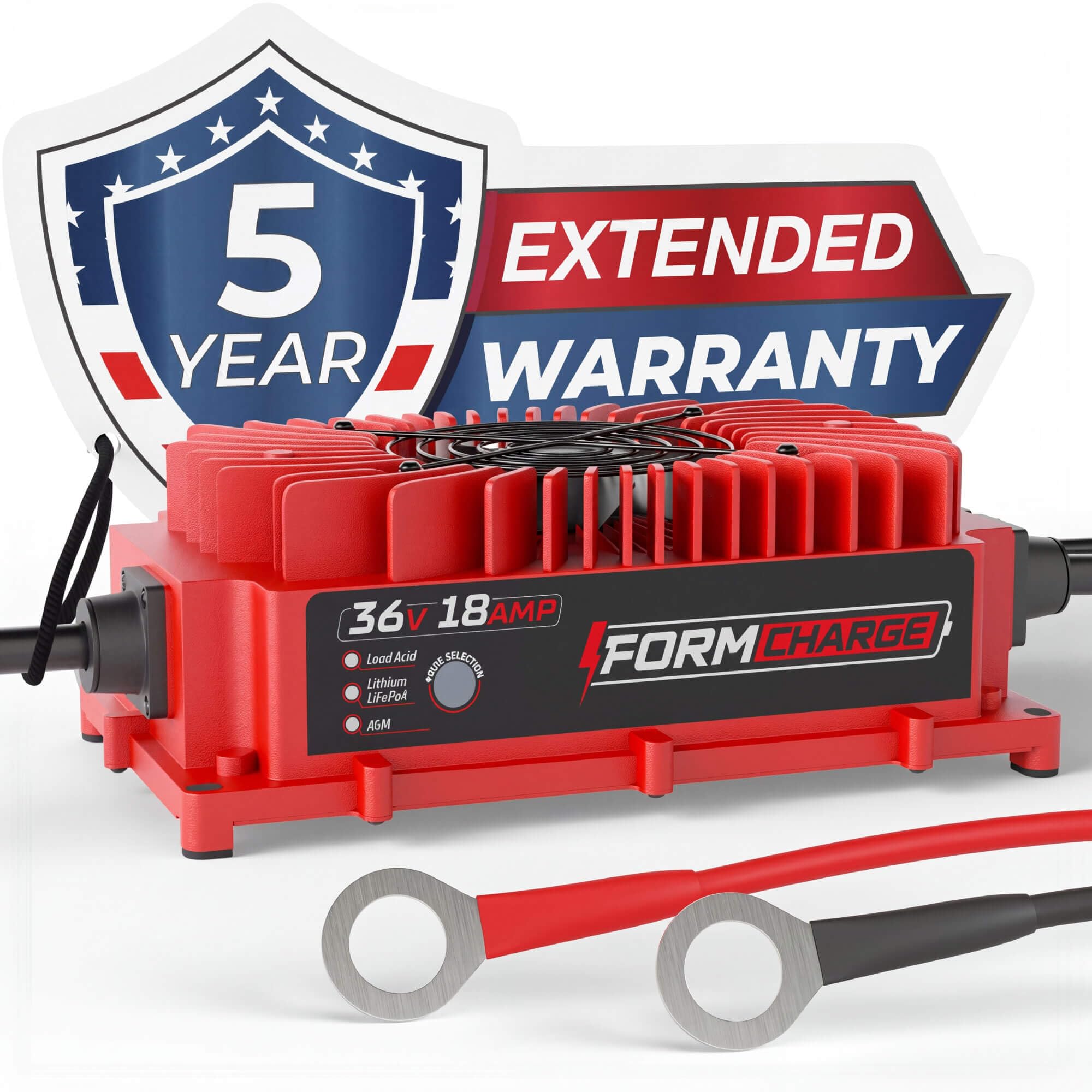 FORM 36 Volt Onboard Golf Cart Battery Charger - 36V 18AMP Lead Acid