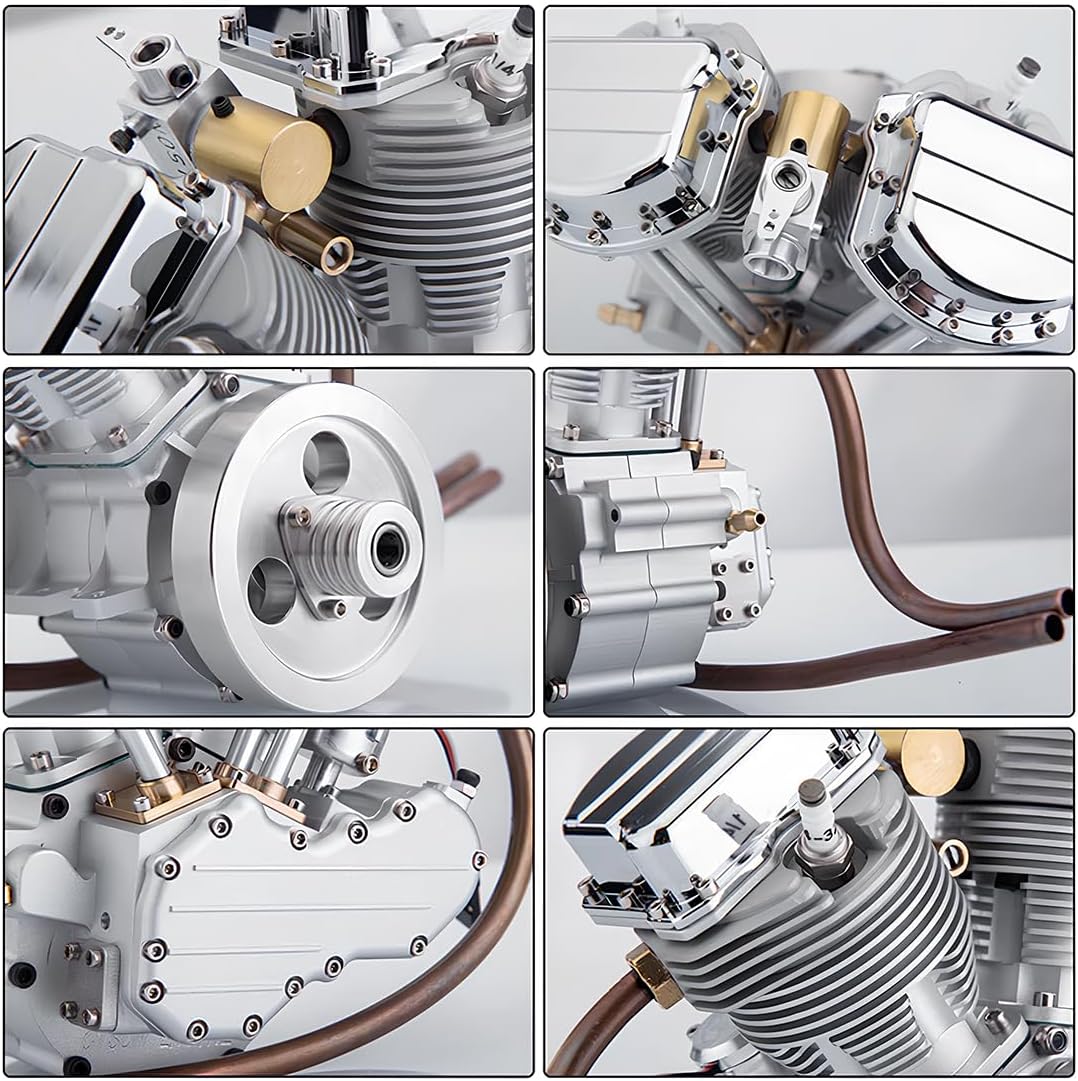 FG-VT9 V-Twin 9cc 4-Stroke Gas RC Motorcycle Engine Kit - Precision - Crafted Model Replica - STEM Education