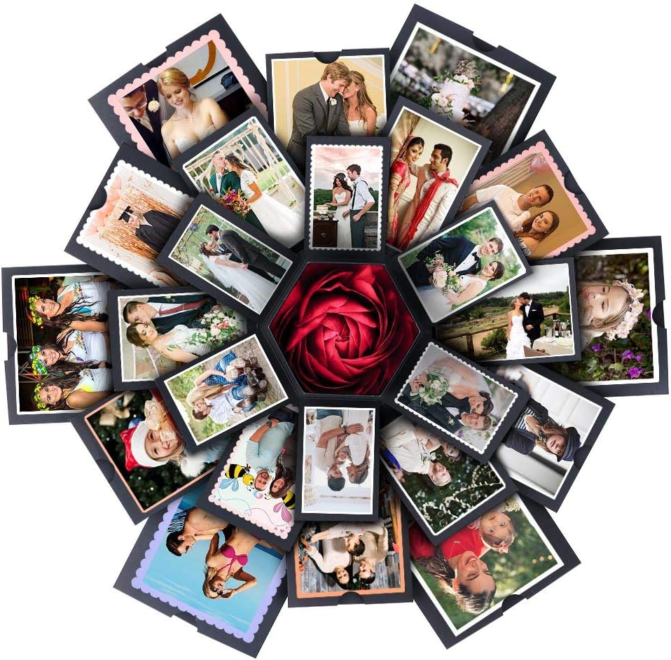 Aytai DIY Explosion Box Scrapbook Photo Album Box with 6 Faces for Graduation Wedding Birthday
