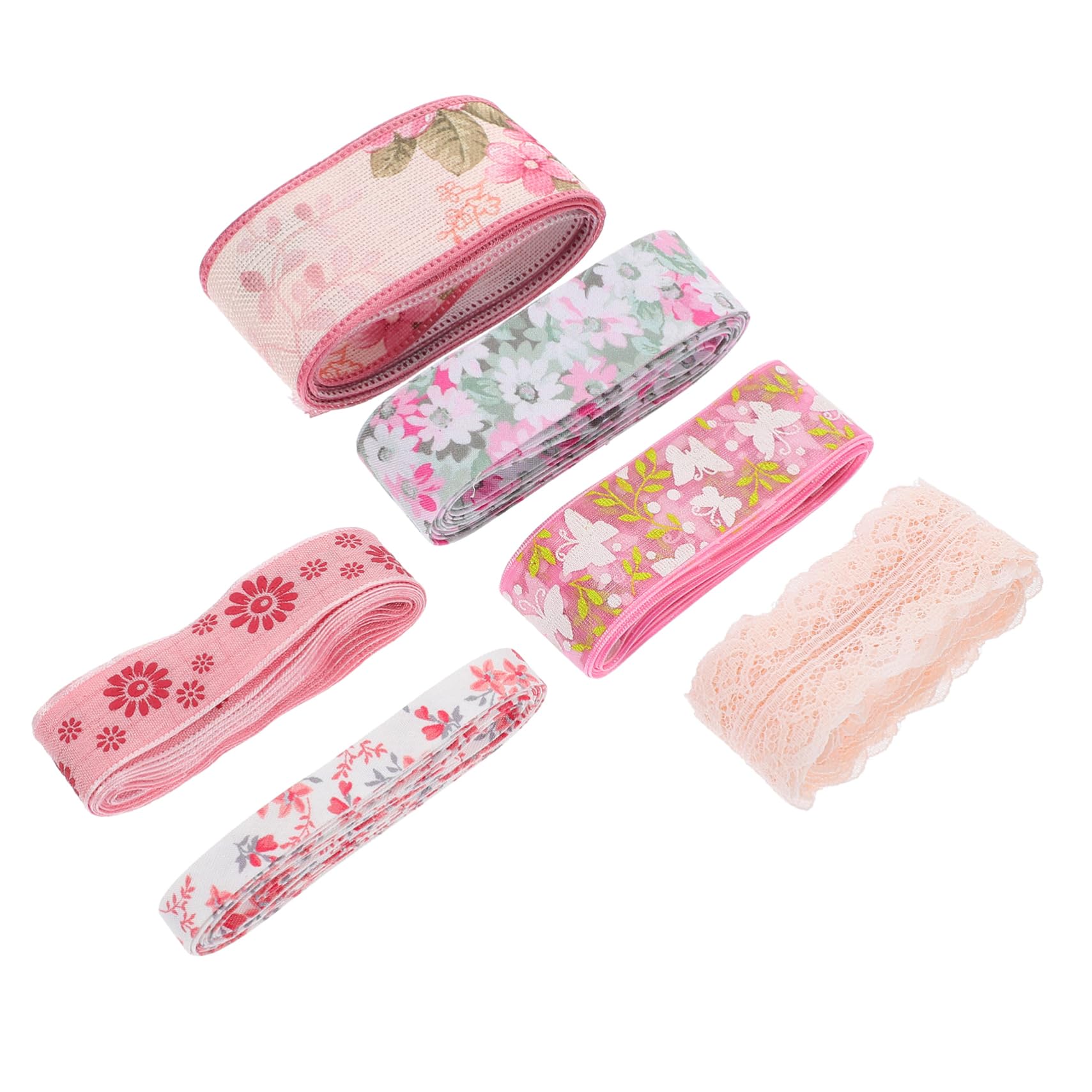 FRCOLOR 5 Sätze Blumenband Ribbon Bandfeile Geschenkverpackungen Heimdekoration Mit Band Geschenkschleife Diy-band Basteln Dekoratives Verpackungsband Wickelband Polyester 6 Rollen * 5