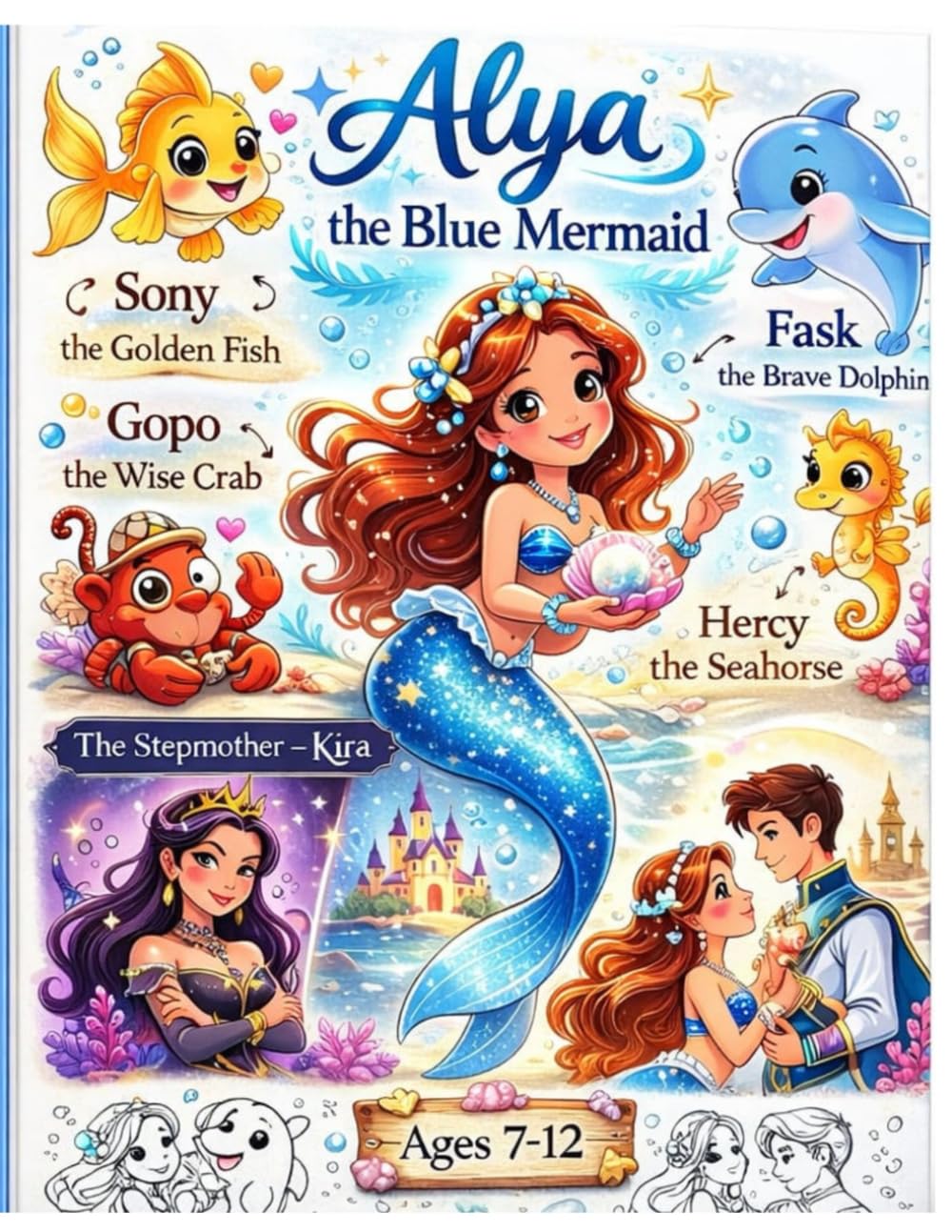 ALYA THE BLUE MERMAID Coloring Book (Alya the Blue Mermaid Adventures)