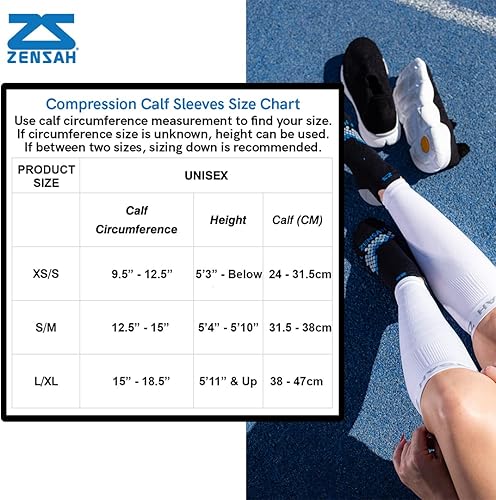 Miniatura 5 de Zensah - Mangas de compresión para pierna - Espinillera, manga de compresión de pantorrilla para hombre y mujer