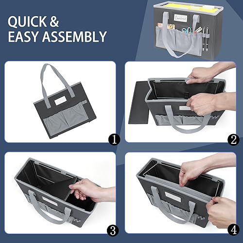 Miniatura 5 de Caja organizadora de archivos de escritorio, caja de archivos plegable para colgar, organizador de almacenamiento de documentos de oficina en casa