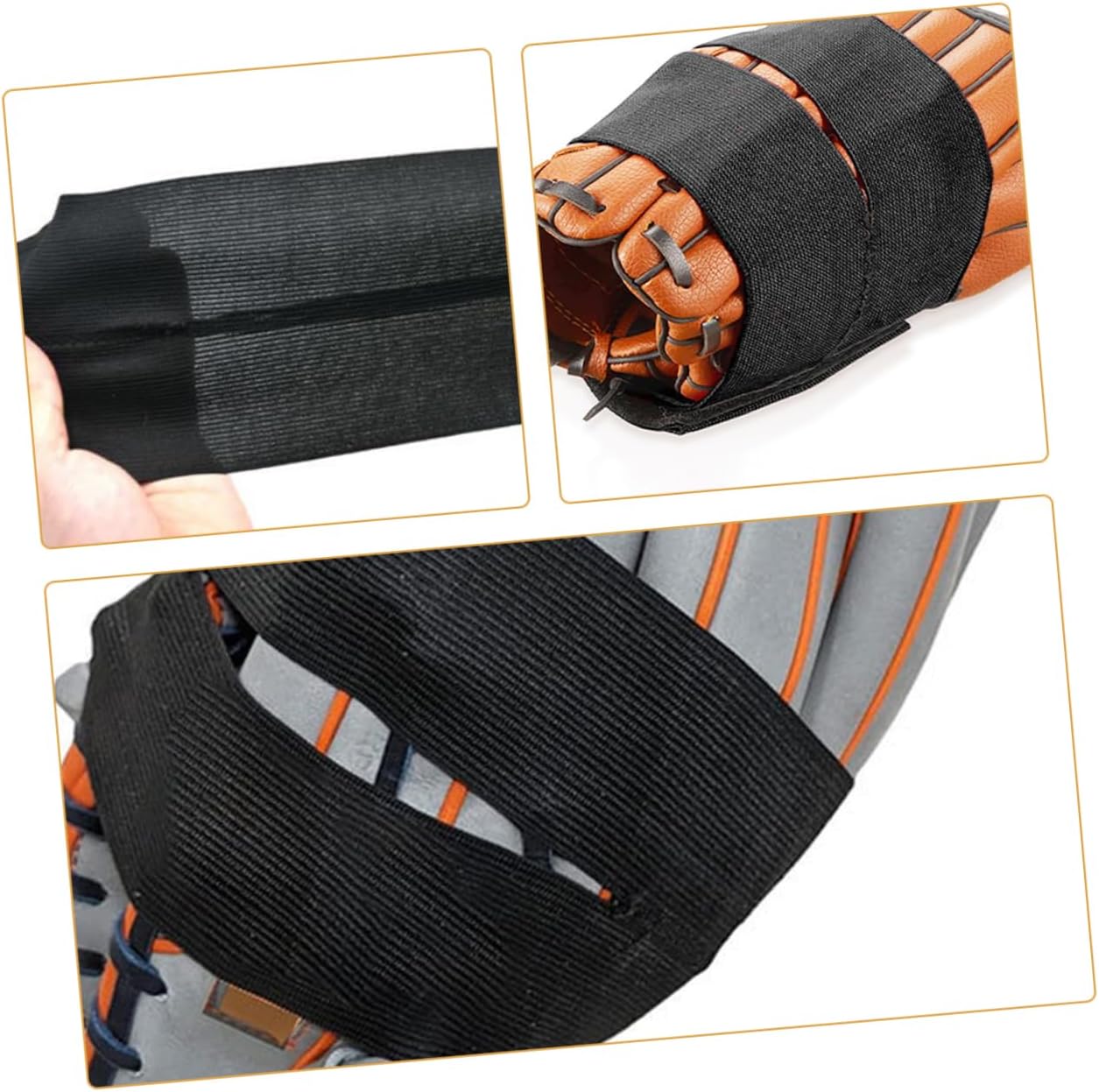 Milisten 4pcs Baseball Glove Wraps Elastic Polyester Mitts Fixing Bands for Softball and Baseball Accessories Secure Fastening and Easy Adjustments