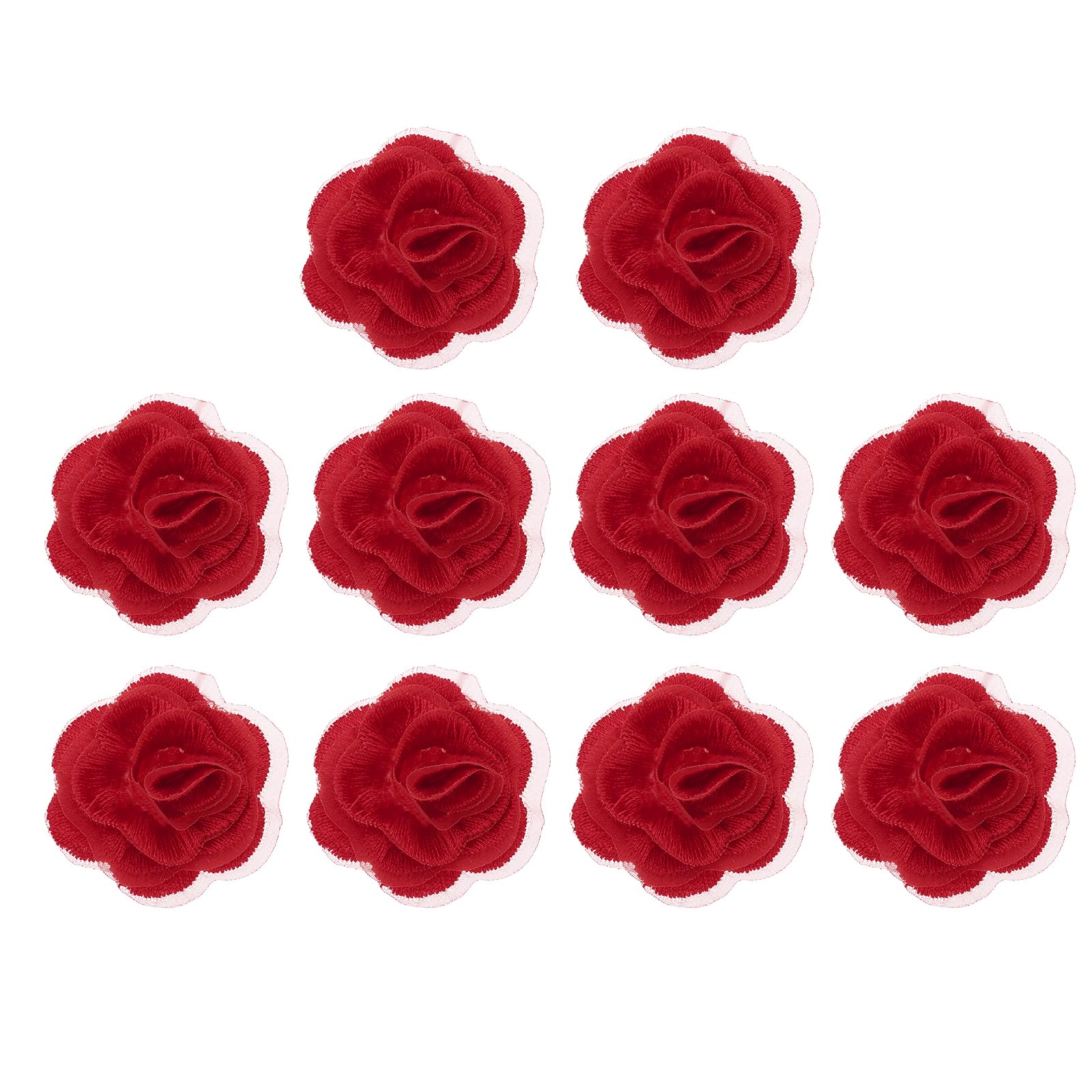 Patch brodé floral à coudre rouge PATIKIL mercerie dentelle florale brodée applique en 3D robe
