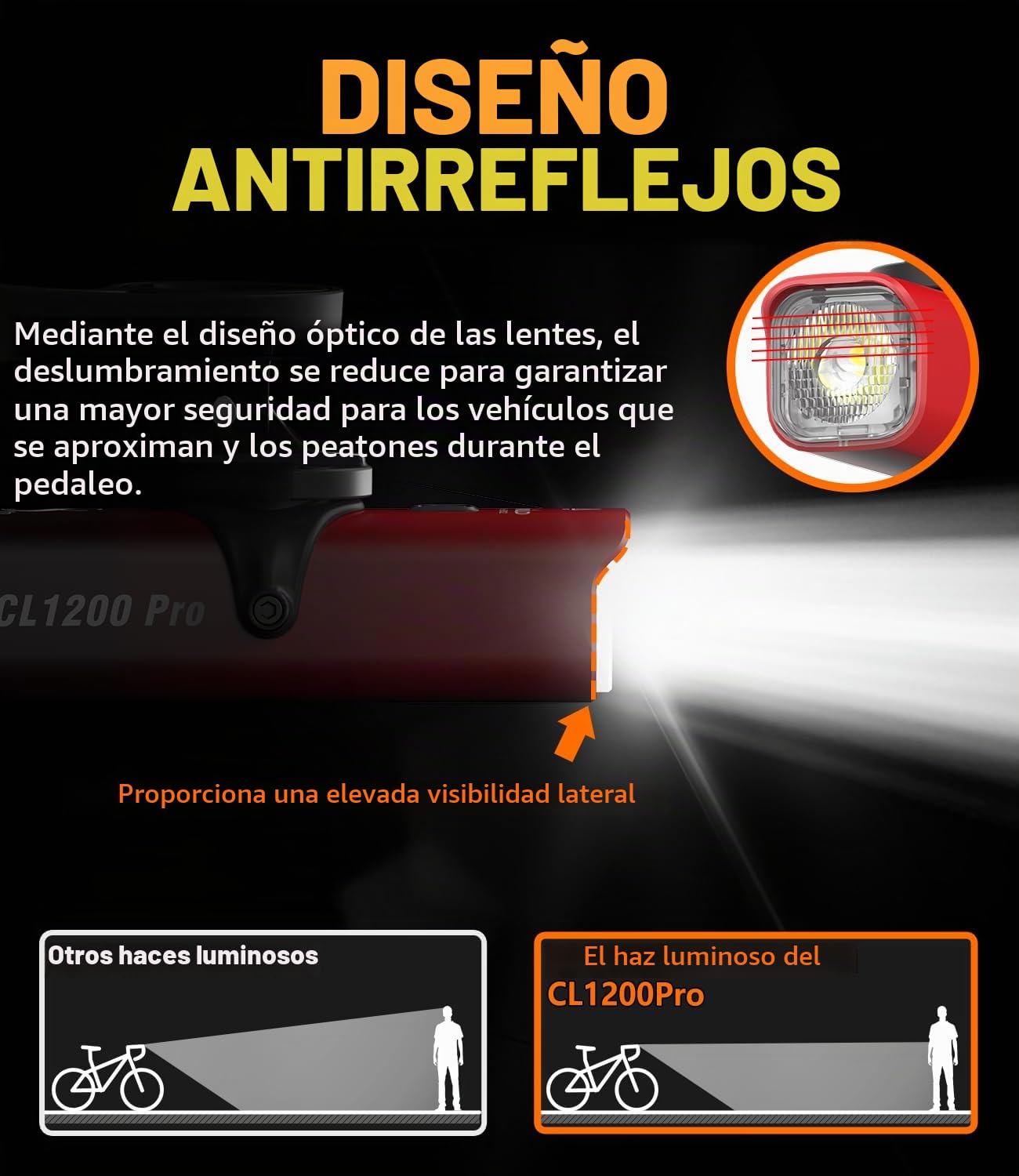 Luz Delantera Bicicleta Inteligente 1200 Lúmenes, Faros Super Brillantes con Control Remoto y Soporte para Ordenador Bicicleta 5000mAh IPX6 Recargables