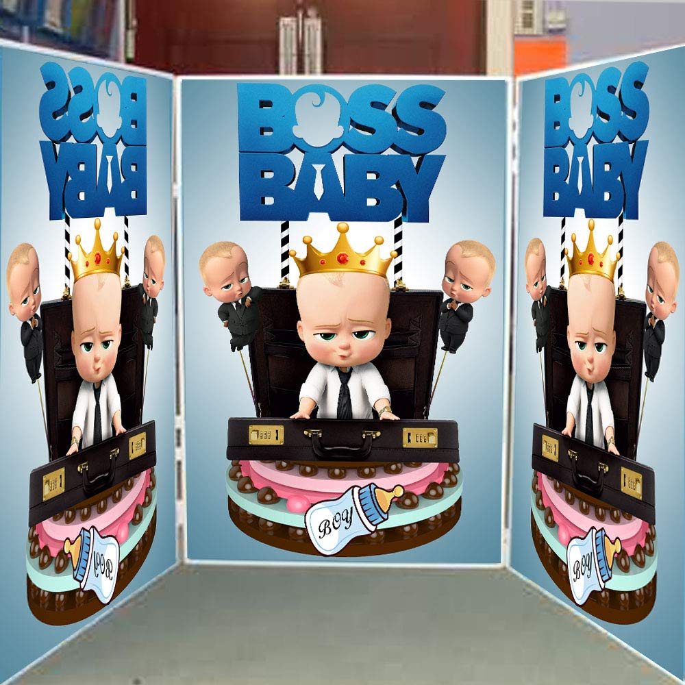 BAKAA Boss Baby Backdrop for White Boy Baby Shower Backgrounds Backdrop
