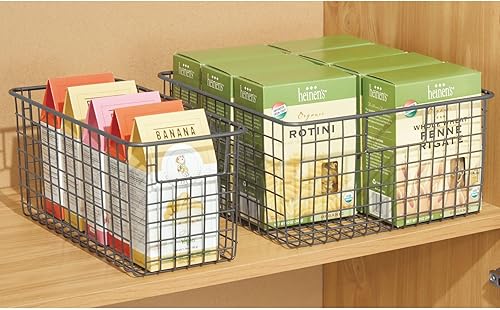 Miniatura 7 de mDesign - Canasta de alambre metálico para organizar y almacenar alimentos