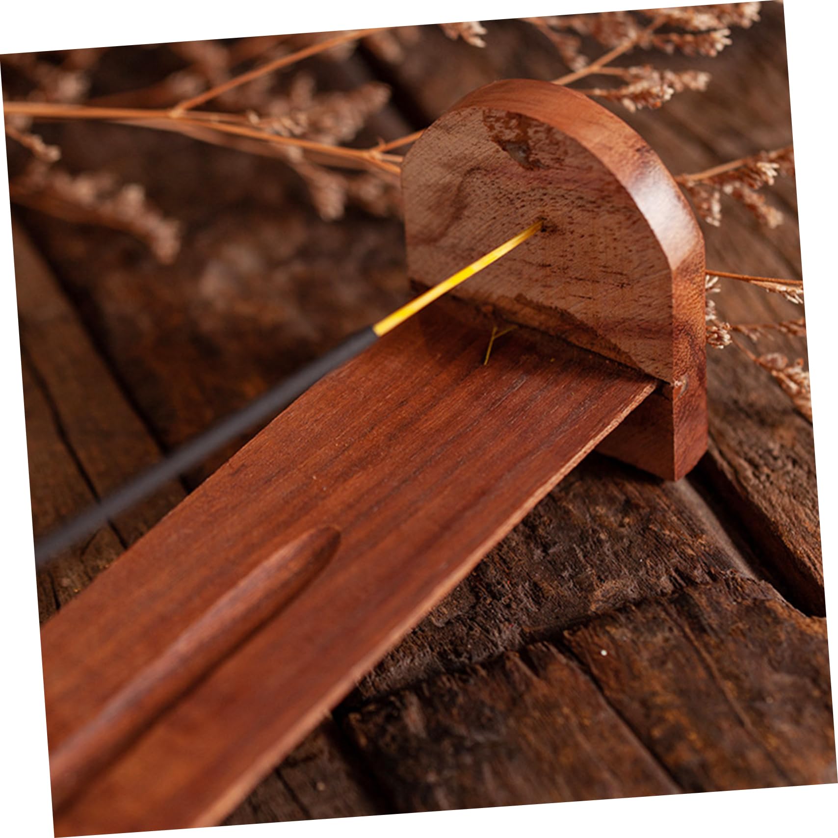 Porta Varillas de Incienso Soporte Delicado de Madera Natural Compacto Hecho a Mano Que Previene la Dispersión de Ceniza para Incienso Adecuado para Oficina y Meditación