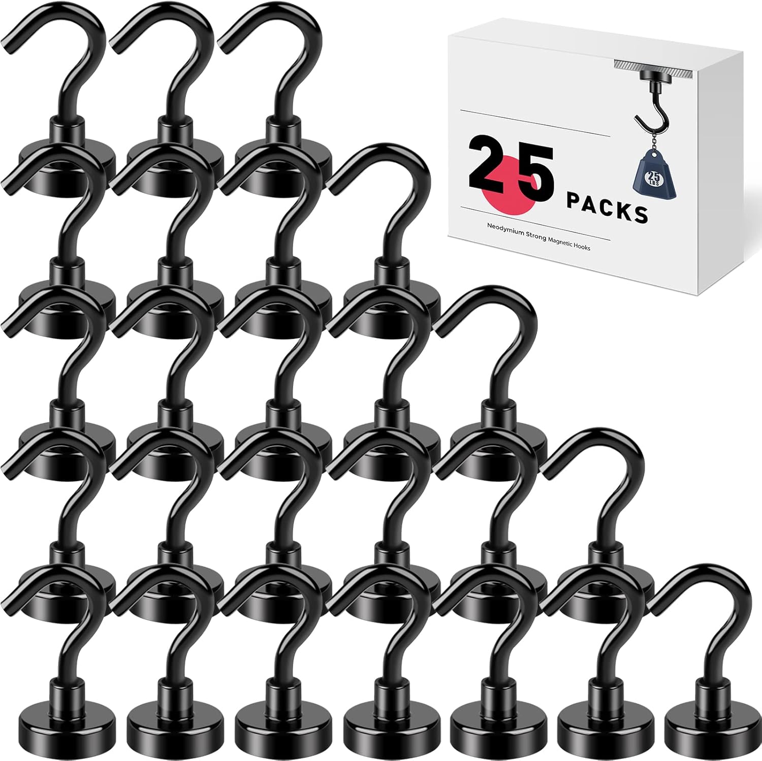 Heavy Duty Magnetic Wreath Hangers - 2 Pack Super Strong Hooks For Metal Doors & Refrigerator