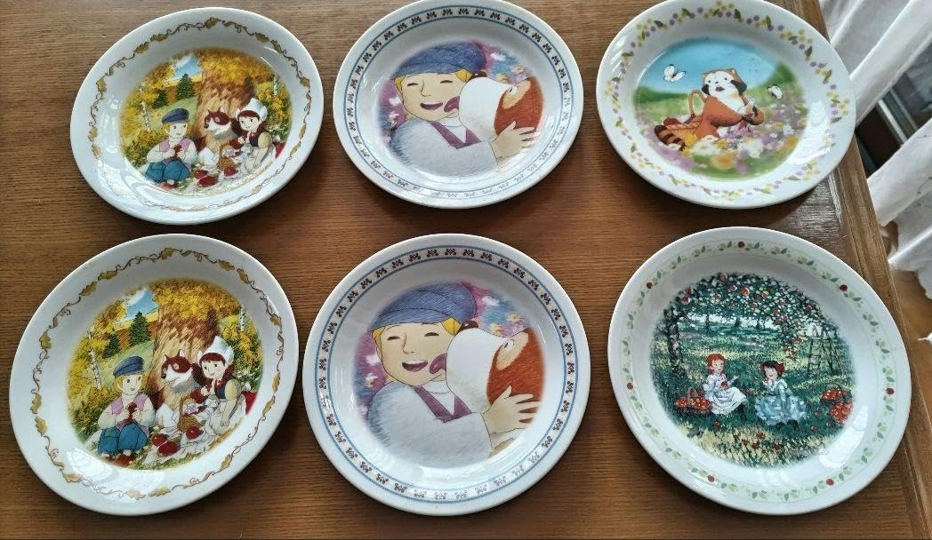 Amazon | 名作アニメ劇場 お皿 4銘柄 6枚 レトロ | ノーブランド品