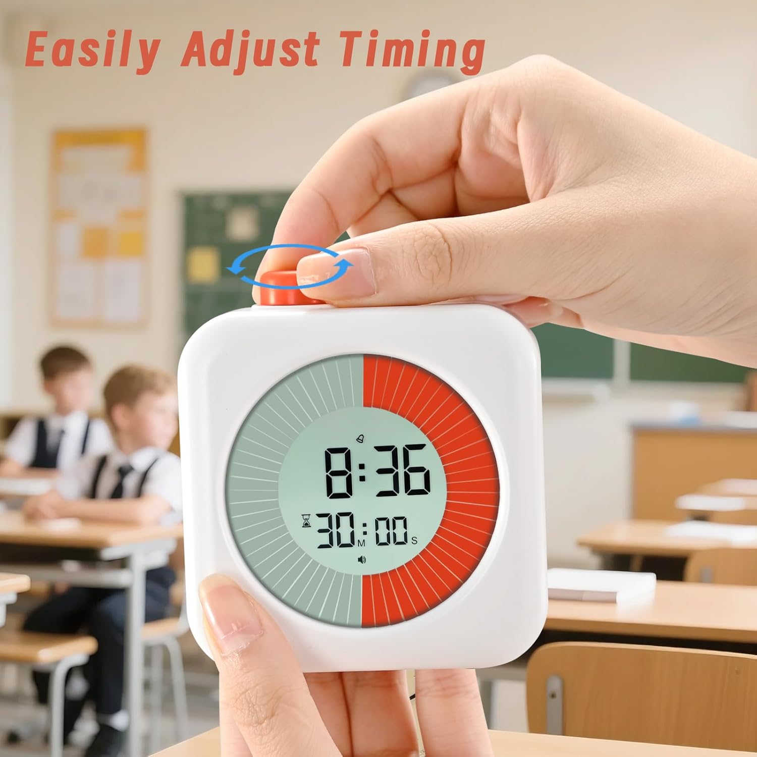 EooCoo Digital Visual Timer 60-Minute Countdown (3-in-1) for Kids & Adults, Handy Time Management Tool, Classroom Essential, Ideal Back-to-School Teacher Gift - Fits Homeschool, Kitchen, ADHD Users