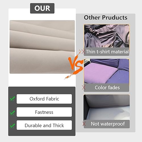 Miniatura 8 de FLYMEI Fundas de cojín de patio de 22x20x4, funda impermeable para cojín de exterior, repuesto de 2 paquetes, funda de asiento para exterior para