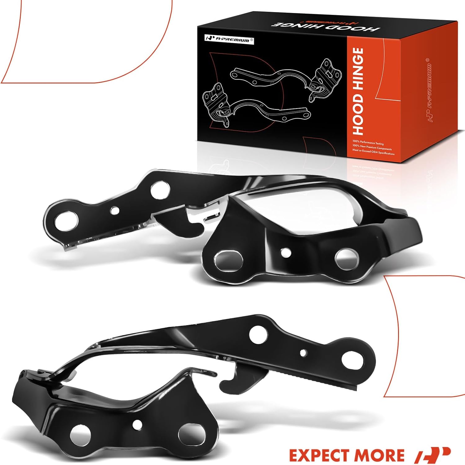 A-Premium Driver and Passenger Hood Hinges Compatible with Toyota Tacoma 2005-2015, Set of 2 Front Left and Right Side Hood Hinges, Replace# 5342004011, 5341004011