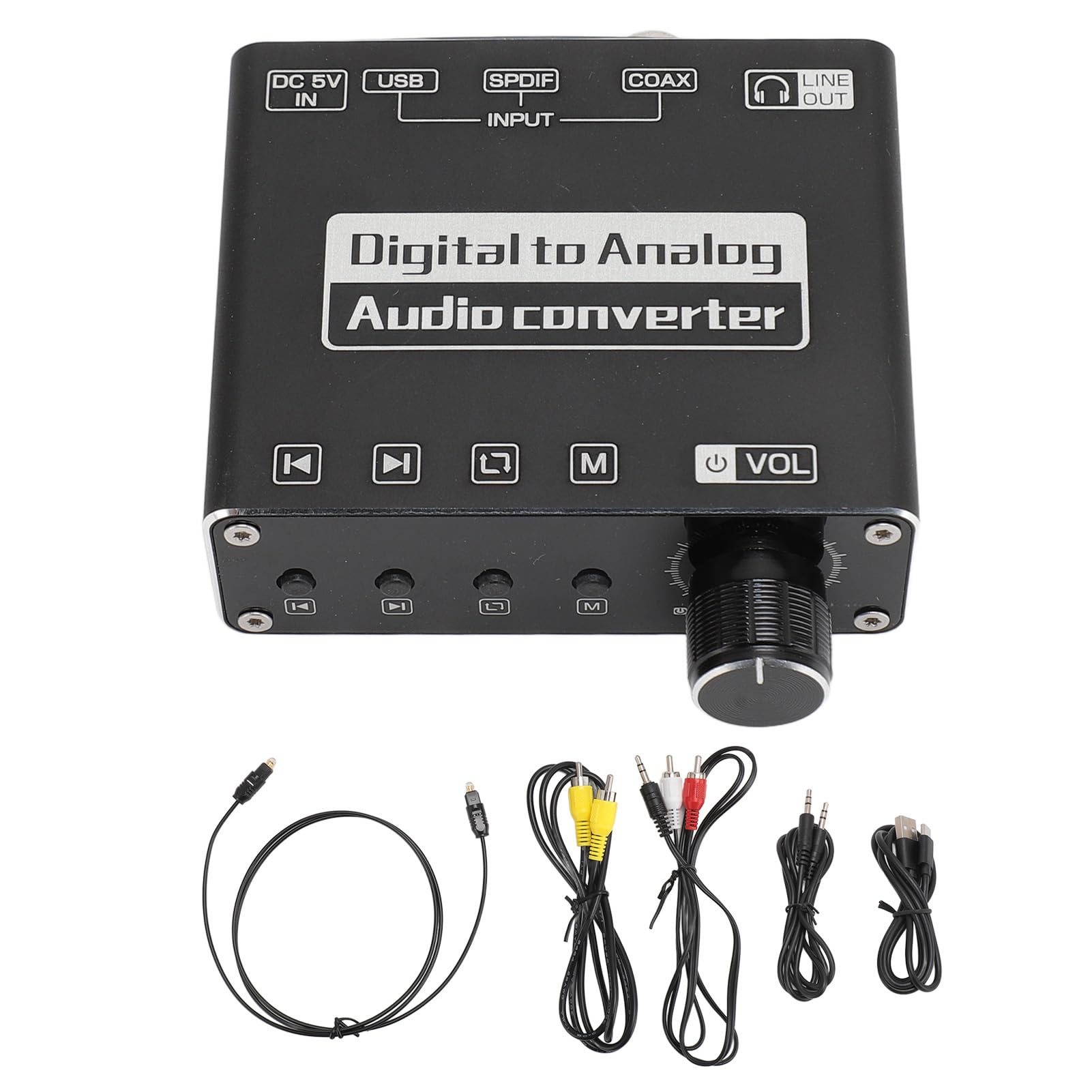 Convertisseur sonore numérique à analogique avec 5.1, adaptateur optique à analogique pour les smartphones, tablettes, ordinateurs et téléviseurs, construction en alliage en
