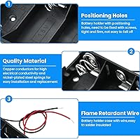 Vista 3 de SDTC Tech Paquete de 2 1 caja de batería de celda C de 1,5 V tamaño C con cables de alambre