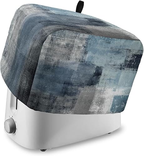 Cubierta antipolvo para tostadora azul y gris, 2 rebanadas, cubierta para máquina de pan de arte abstracto, cubierta para tostadoras para protector