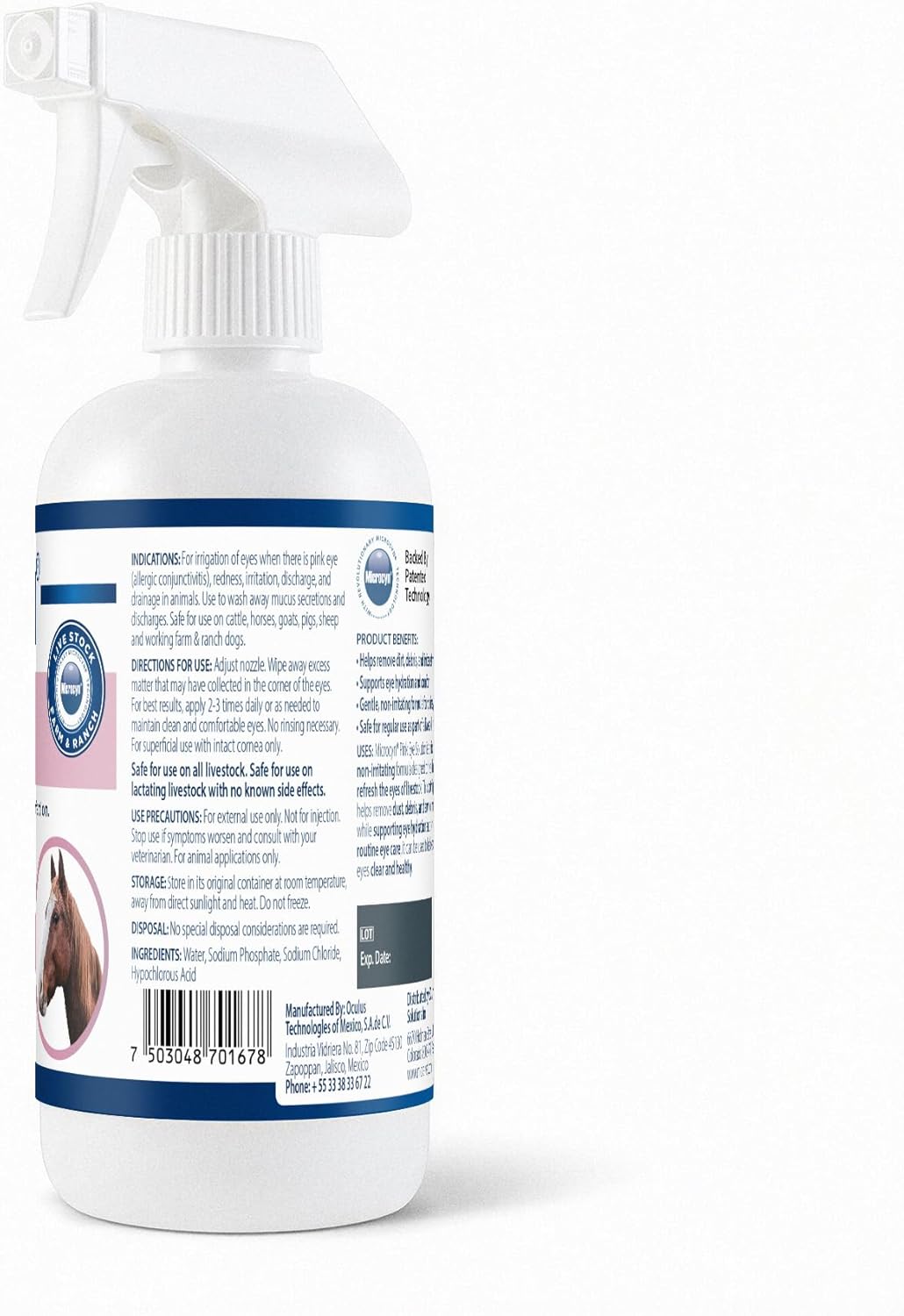 Livestock Pink Eye Care Solution – 16 oz Gentle Eye Rinse for Cattle, Horses, Goats & Farm Animals – Supports Eye Cleansing & Comfort.