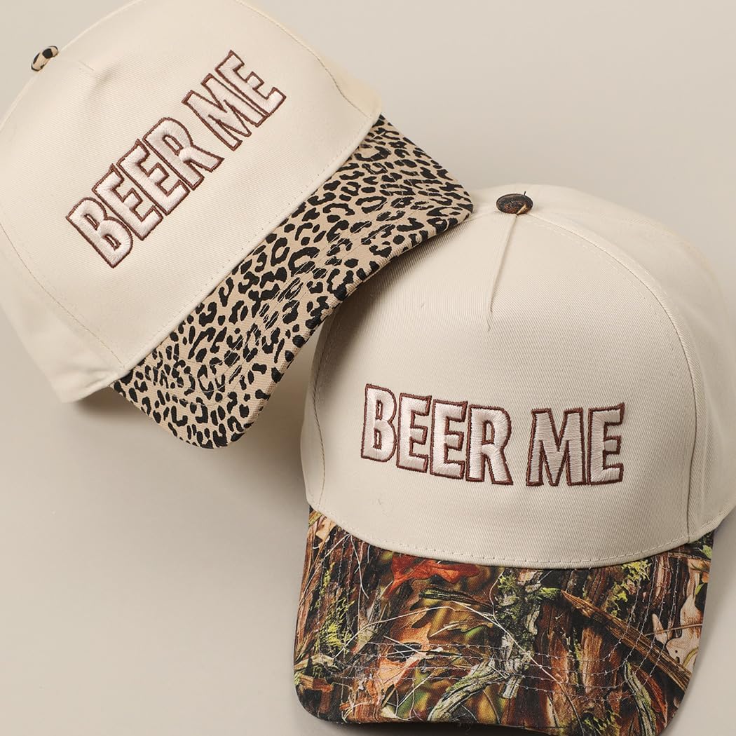 MIRMARU 5-Panel Embroidery Two-Tone Trucker Hat with Designed Camo and Floral Brim