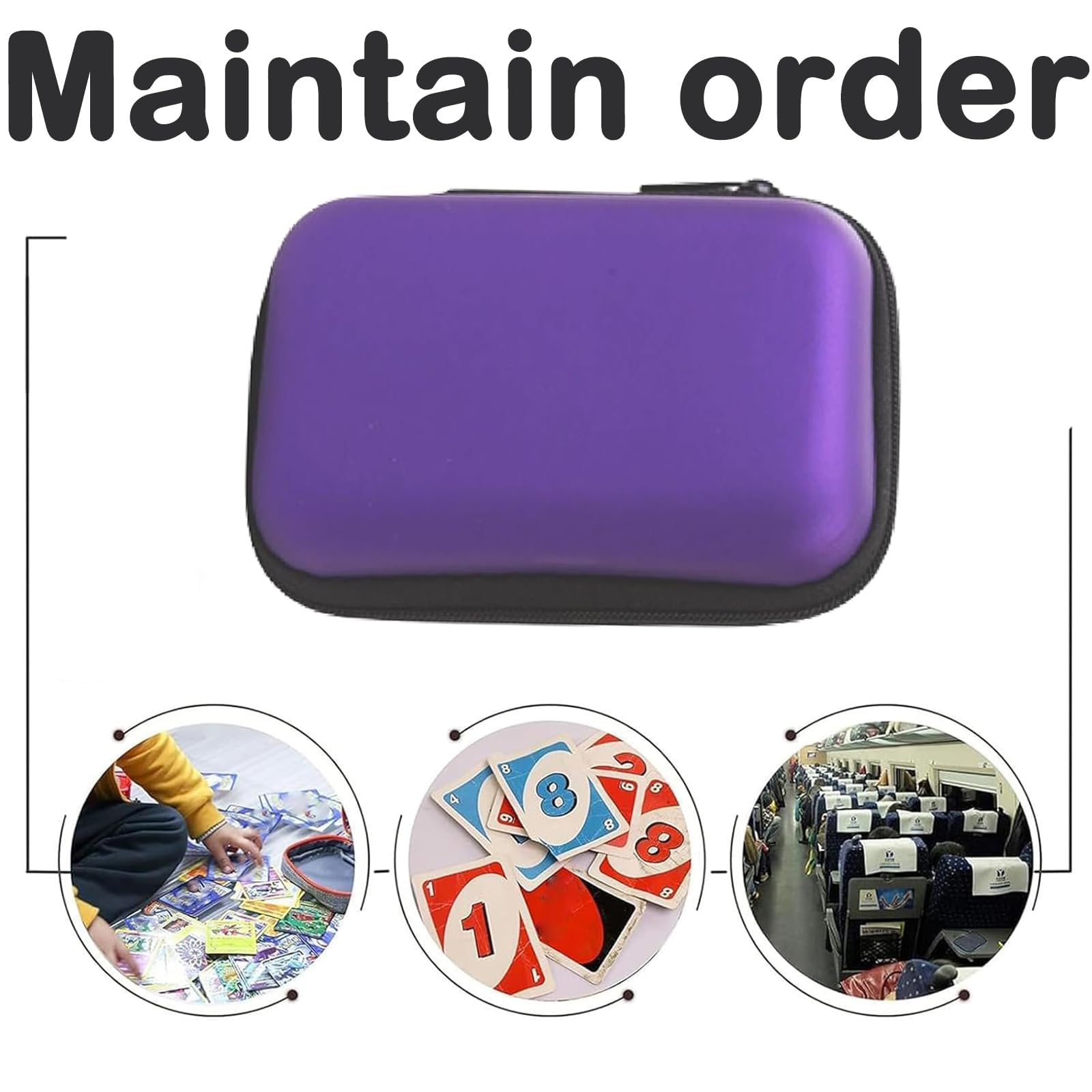 Yuannee Playing Card Storage Kit,4 PCS Expandable Flip Case for Uno Cards Board Games Durable Travel Card Holder with Adjustable Shoulder Strap Portable Multi-Function Organiser Box - Image 3
